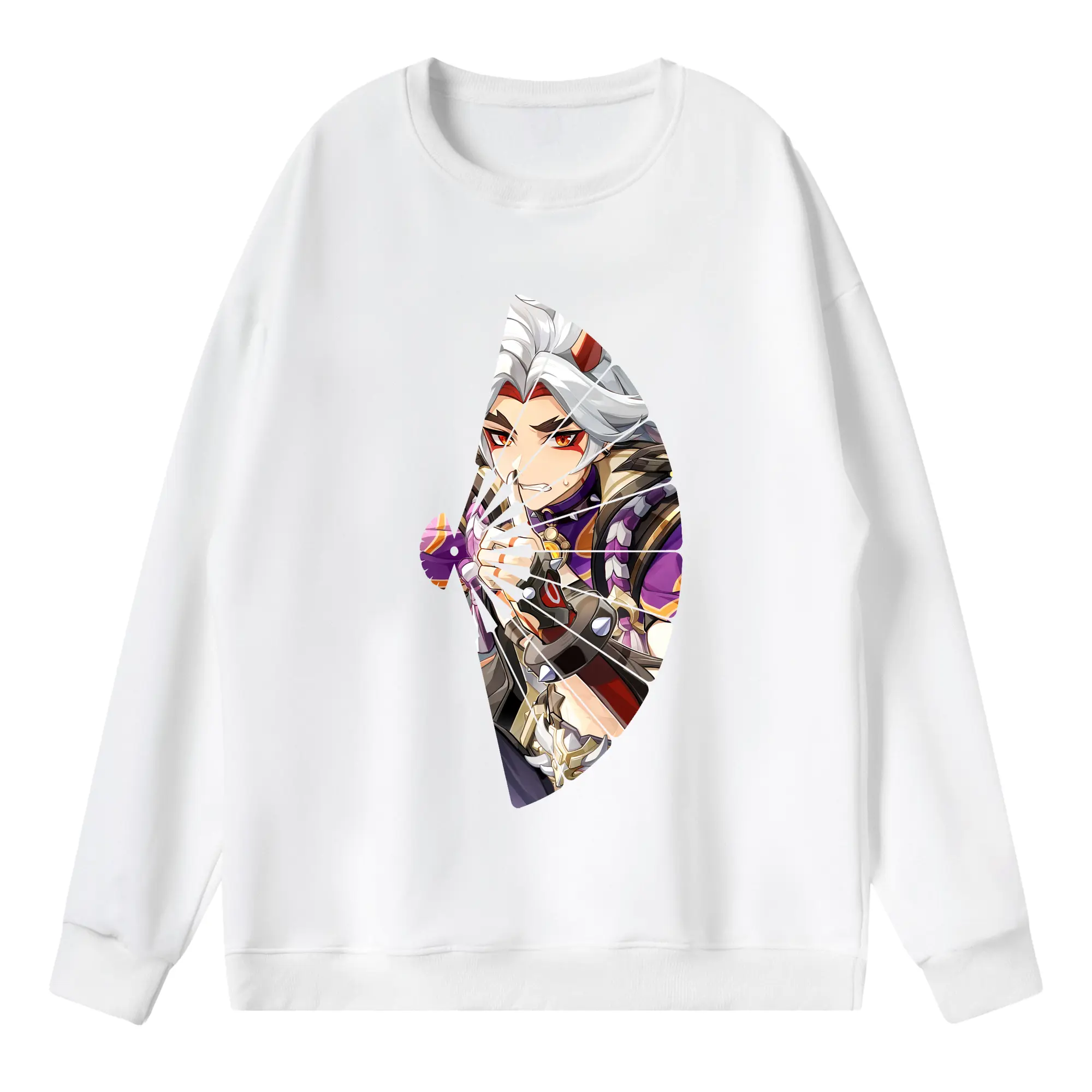 原 神 グッズ 荒瀧 一 斗 - 薄手 クルーネック スウェット 裏毛260g · ポリエステル 春秋向け カジュアル 男女兼用 · トレーナー デイリー スポーツ 散歩に最適