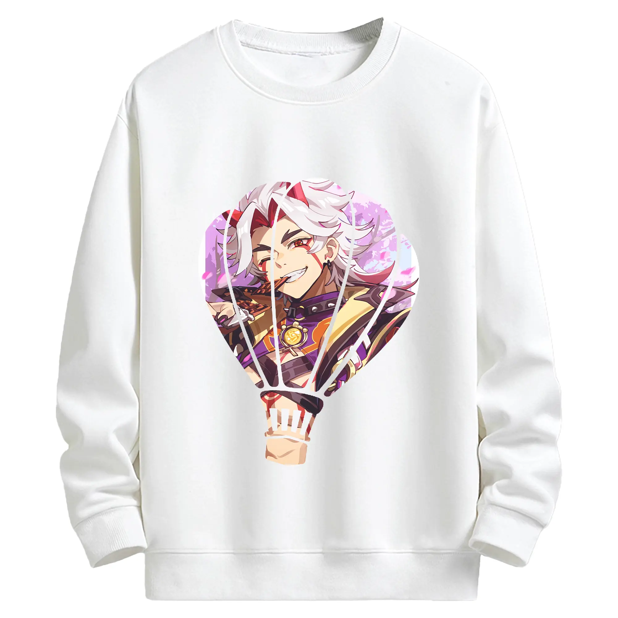 原 神 グッズ 荒瀧 一 斗 - キッズ クルーネックスウェットシャツ ・ フロントプリント ・ 綿80％ ポリエステル20％ ・ 快適 通学 スポーツ 日常使い お散歩用