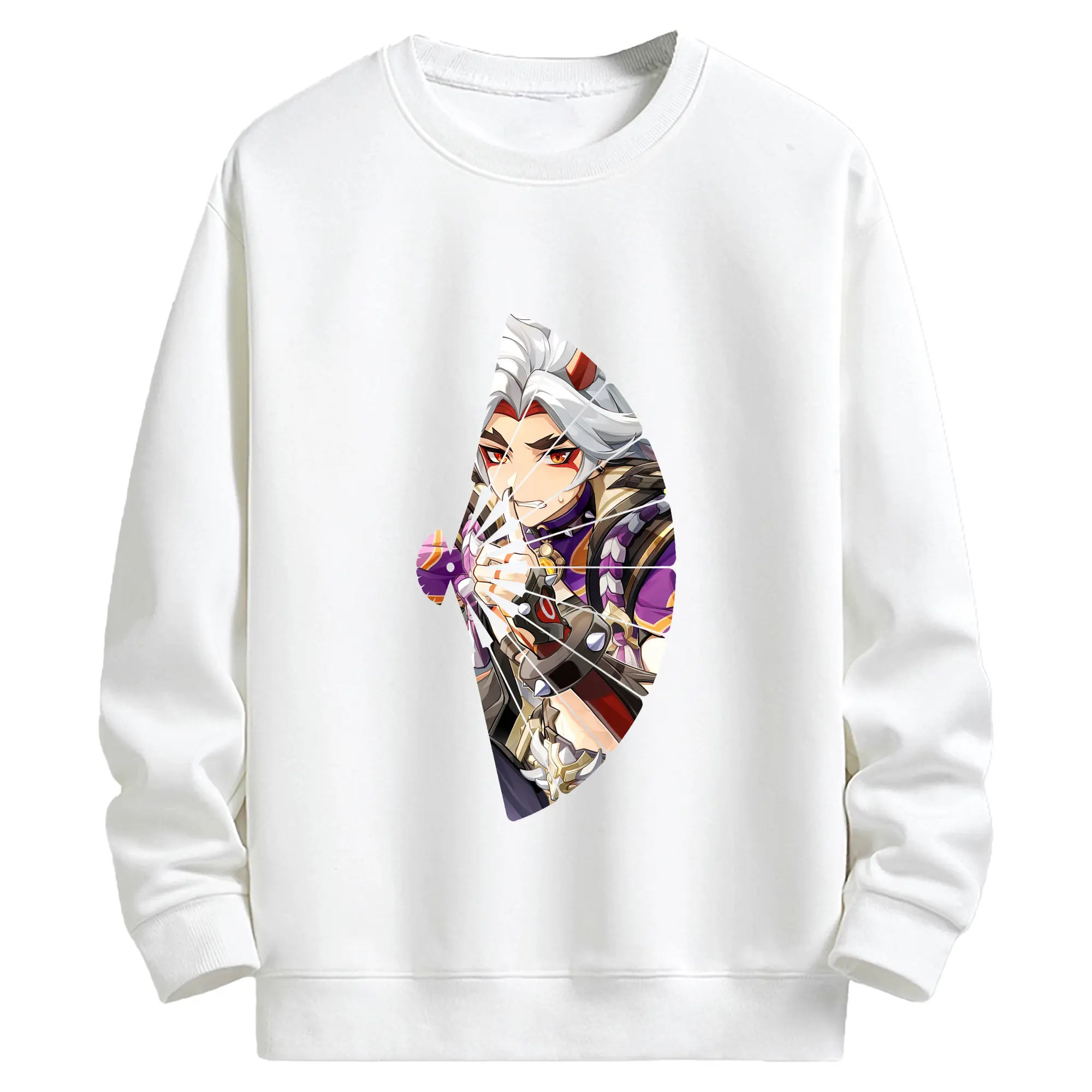 原 神 グッズ 荒瀧 一 斗 - キッズ クルーネックスウェットシャツ ・ フロントプリント ・ 綿80％ ポリエステル20％ ・ 快適 通学 スポーツ 日常使い お散歩用