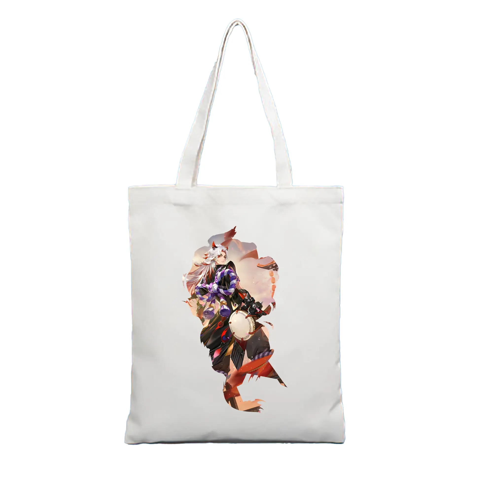 原 神 グッズ 荒瀧 一 斗 - 縦型キャンバス手提げバッグ（トートバッグ） ・ キャンバス素材 ・ ショッピング用 ・ 軽量 丈夫 お手入れ簡単