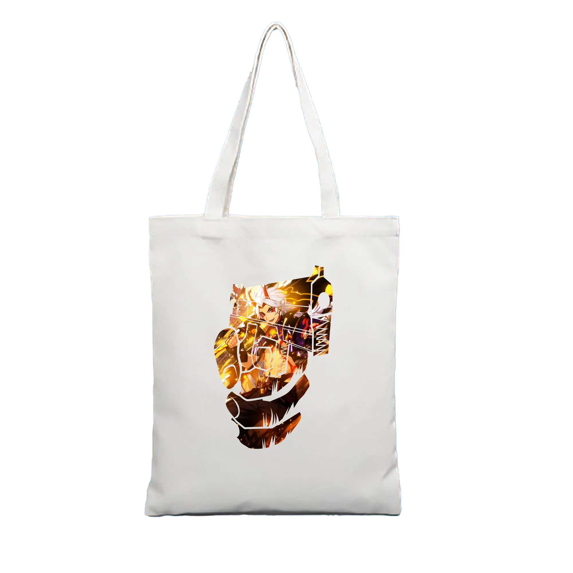 原 神 グッズ 荒瀧 一 斗 - 縦型キャンバス手提げバッグ（トートバッグ） ・ キャンバス素材 ・ ショッピング用 ・ 軽量 丈夫 お手入れ簡単