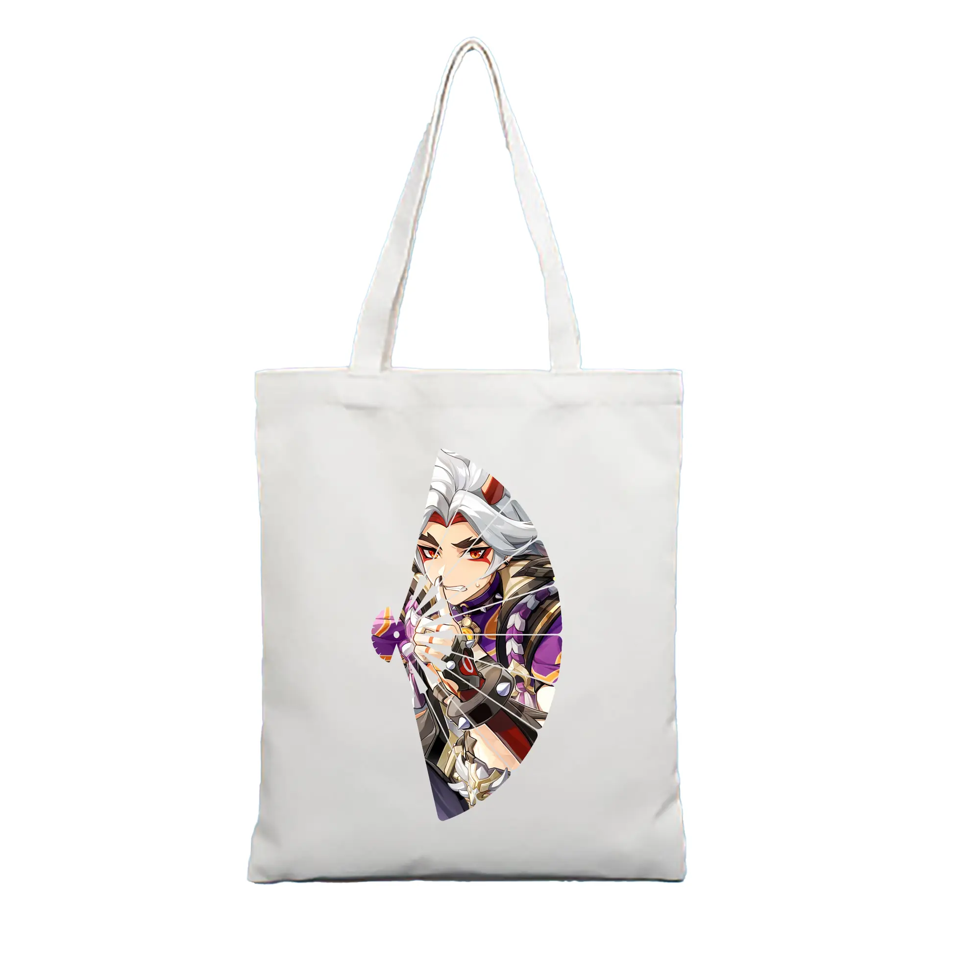原 神 グッズ 荒瀧 一 斗 - 縦型キャンバス手提げバッグ（トートバッグ） ・ キャンバス素材 ・ ショッピング用 ・ 軽量 丈夫 お手入れ簡単