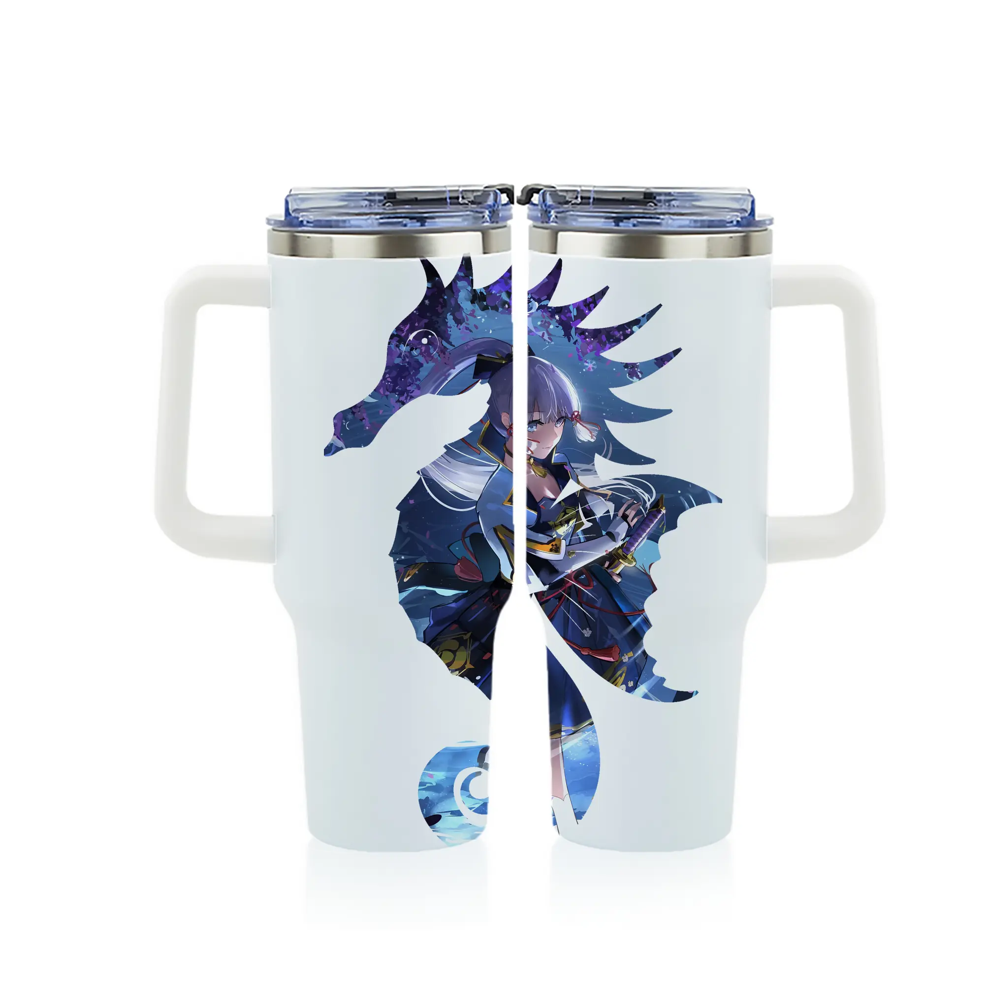 原 神 グッズ 神里綾華 - 1200mL フルプリント車用タンブラー ・ 304ステンレス 内側 ・ 201ステンレス 外側 ・ 保温 保冷 ・ 通勤 ドライブ アウトドア用