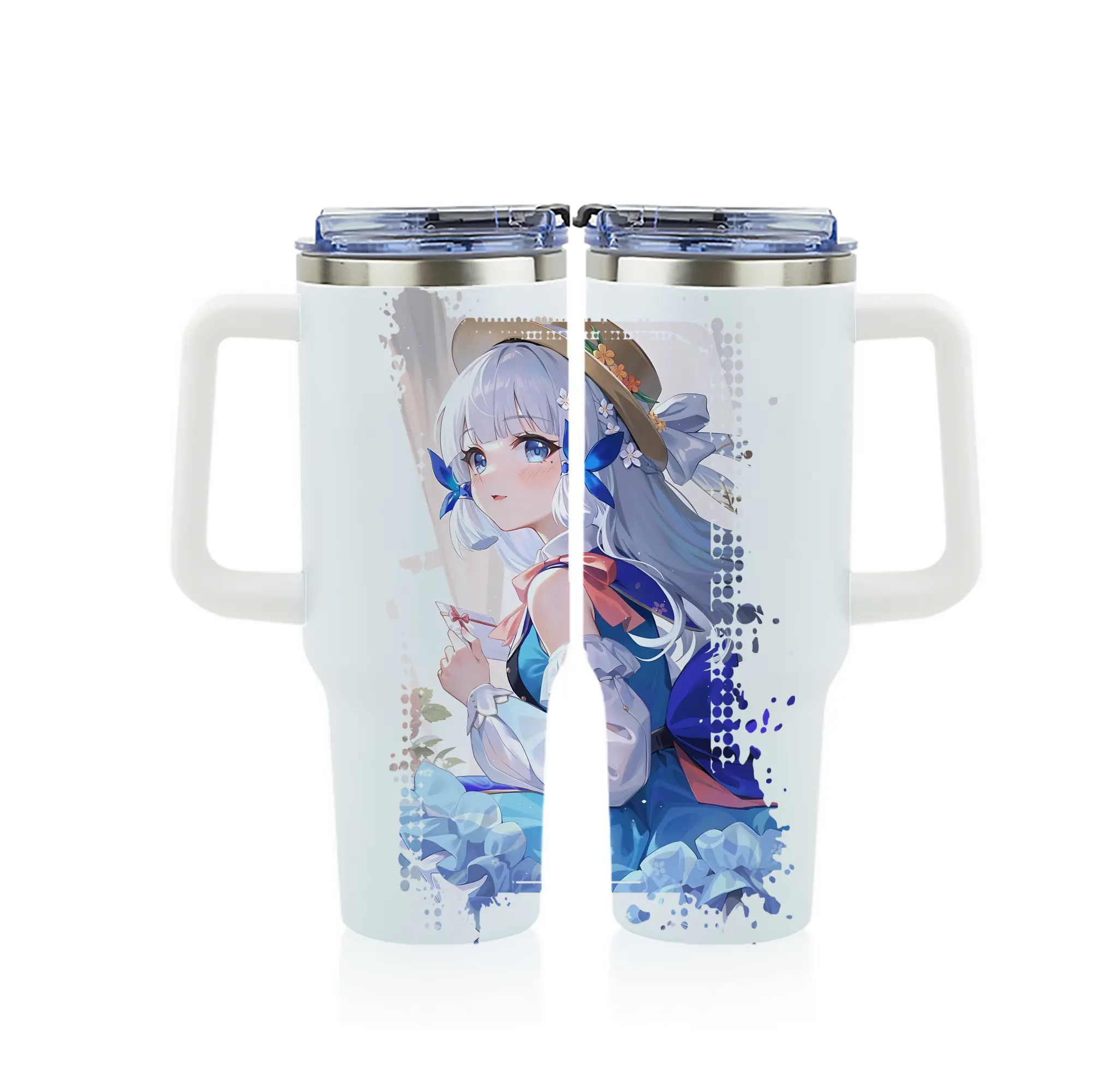 原 神 グッズ 神里綾華 - 1200mL フルプリント車用タンブラー ・ 304ステンレス 内側 ・ 201ステンレス 外側 ・ 保温 保冷 ・ 通勤 ドライブ アウトドア用