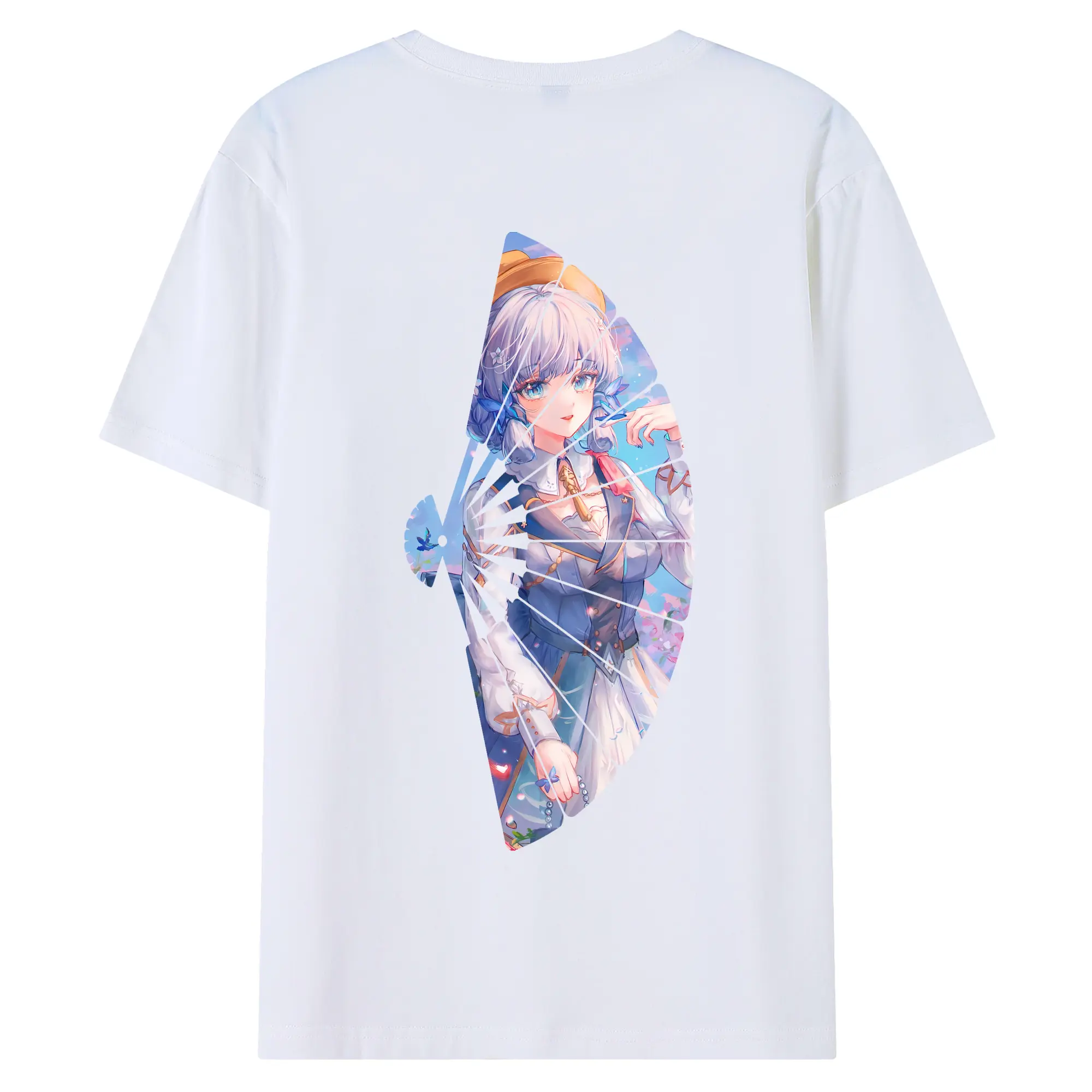 原 神 グッズ 神里綾華 - 綿100％ 半袖Tシャツ ・ バックプリント ・ 快適 通気性 ・ 日常使い 散歩 スポーツ用