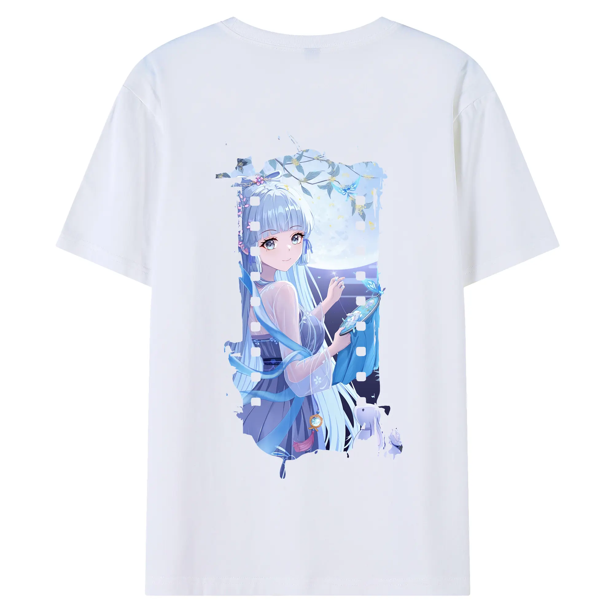 原 神 グッズ 神里綾華 - 綿100％ 半袖Tシャツ ・ バックプリント ・ 快適 通気性 ・ 日常使い 散歩 スポーツ用