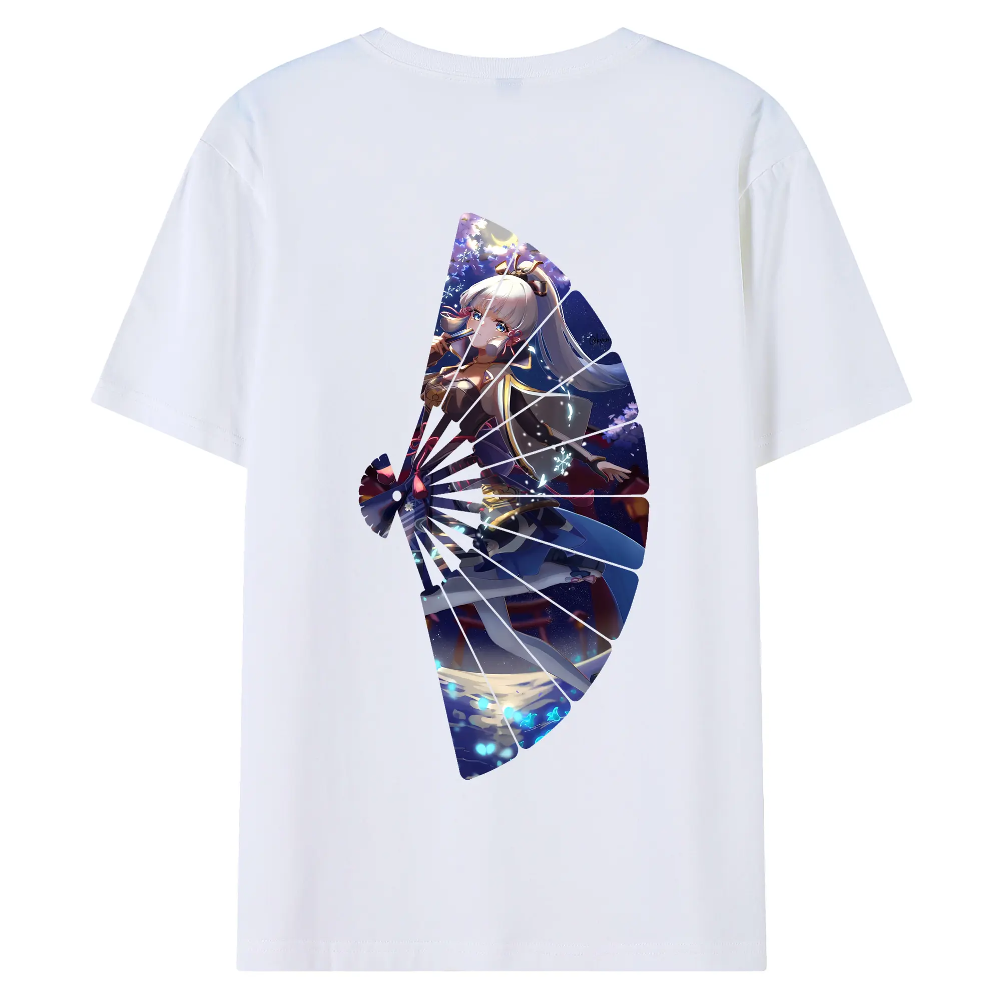 原 神 グッズ 神里綾華 - 綿100％ 半袖Tシャツ ・ バックプリント ・ 快適 通気性 ・ 日常使い 散歩 スポーツ用