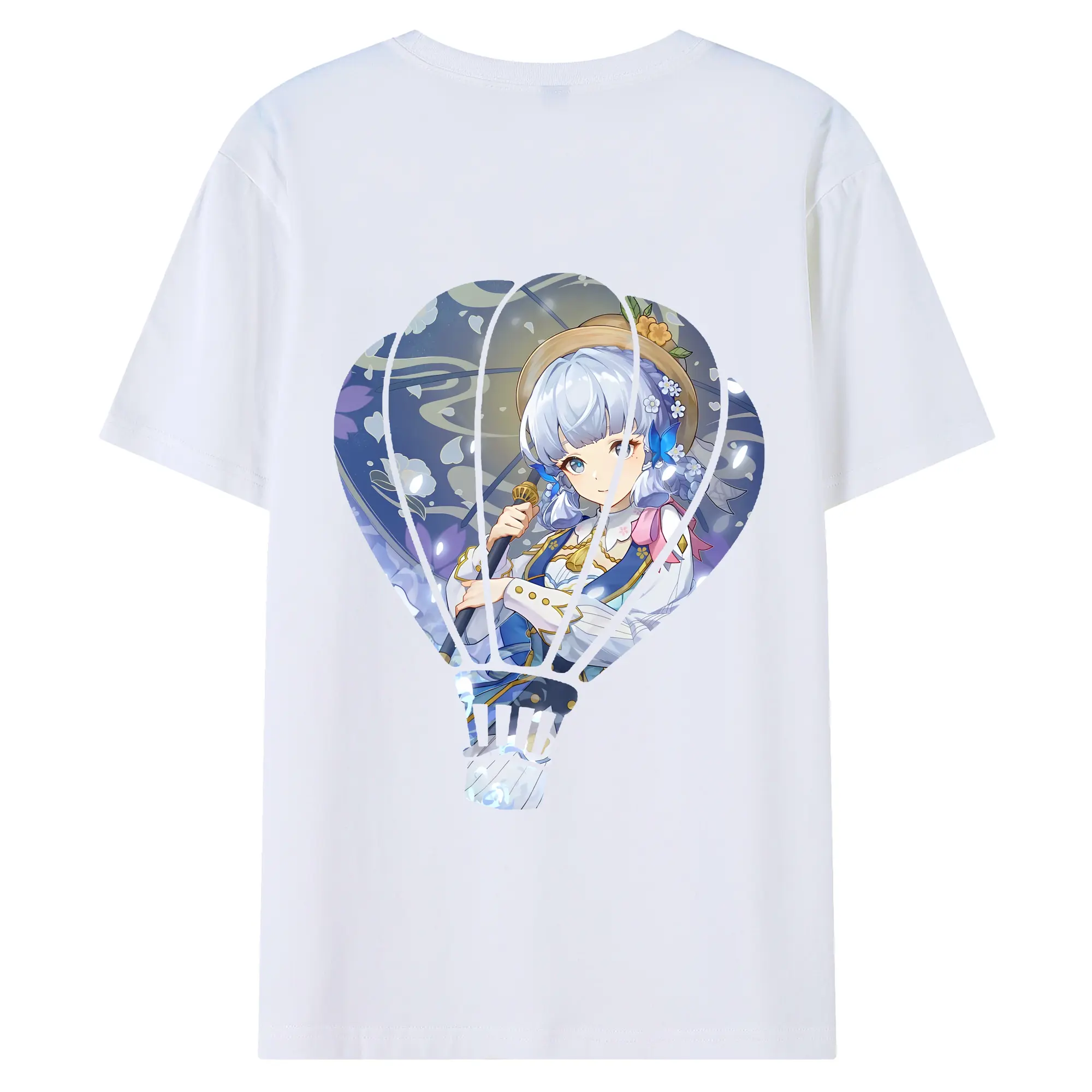 原 神 グッズ 神里綾華 - 綿100％ 半袖Tシャツ ・ バックプリント ・ 快適 通気性 ・ 日常使い 散歩 スポーツ用