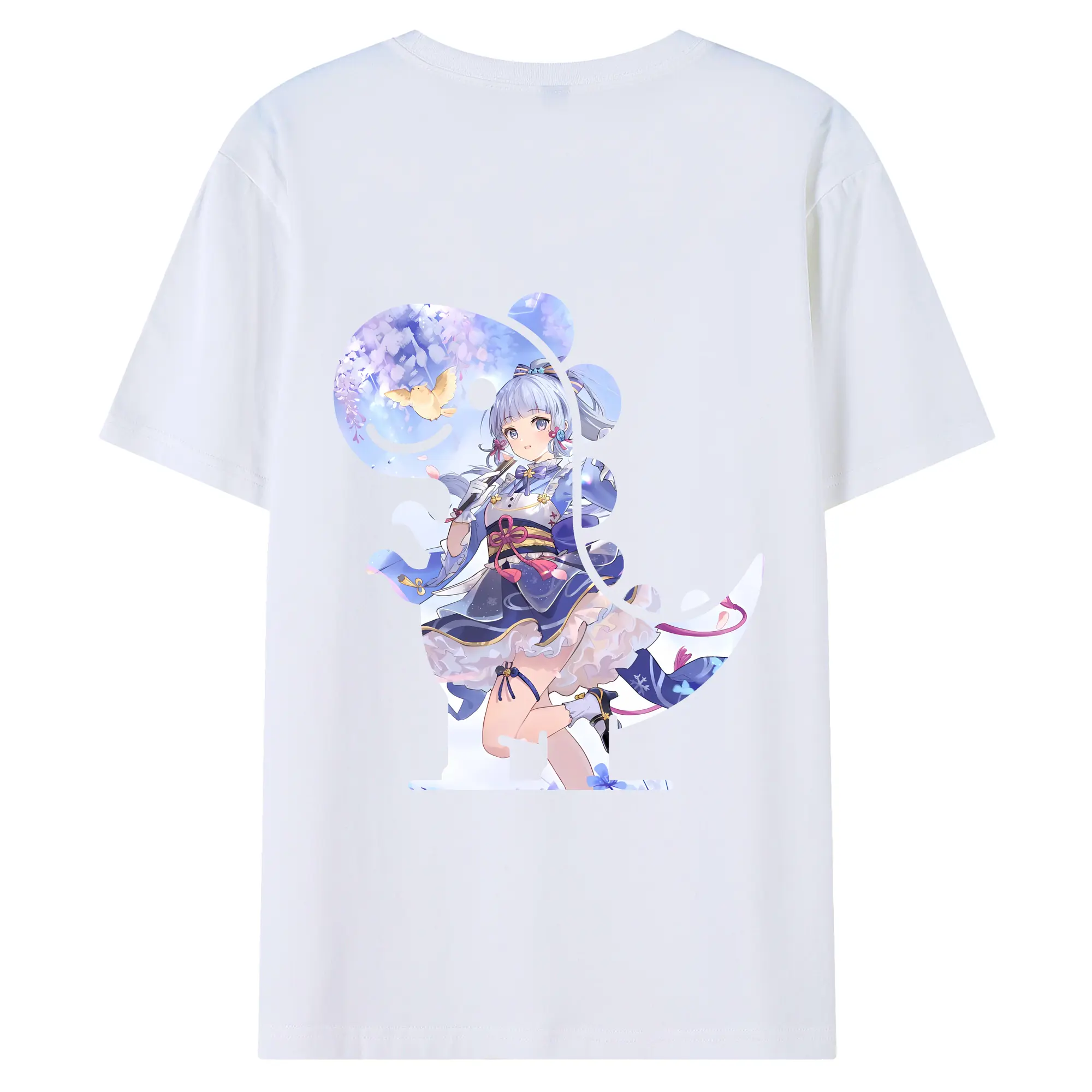 原 神 グッズ 神里綾華 - 綿100％ 半袖Tシャツ ・ バックプリント ・ 快適 通気性 ・ 日常使い 散歩 スポーツ用