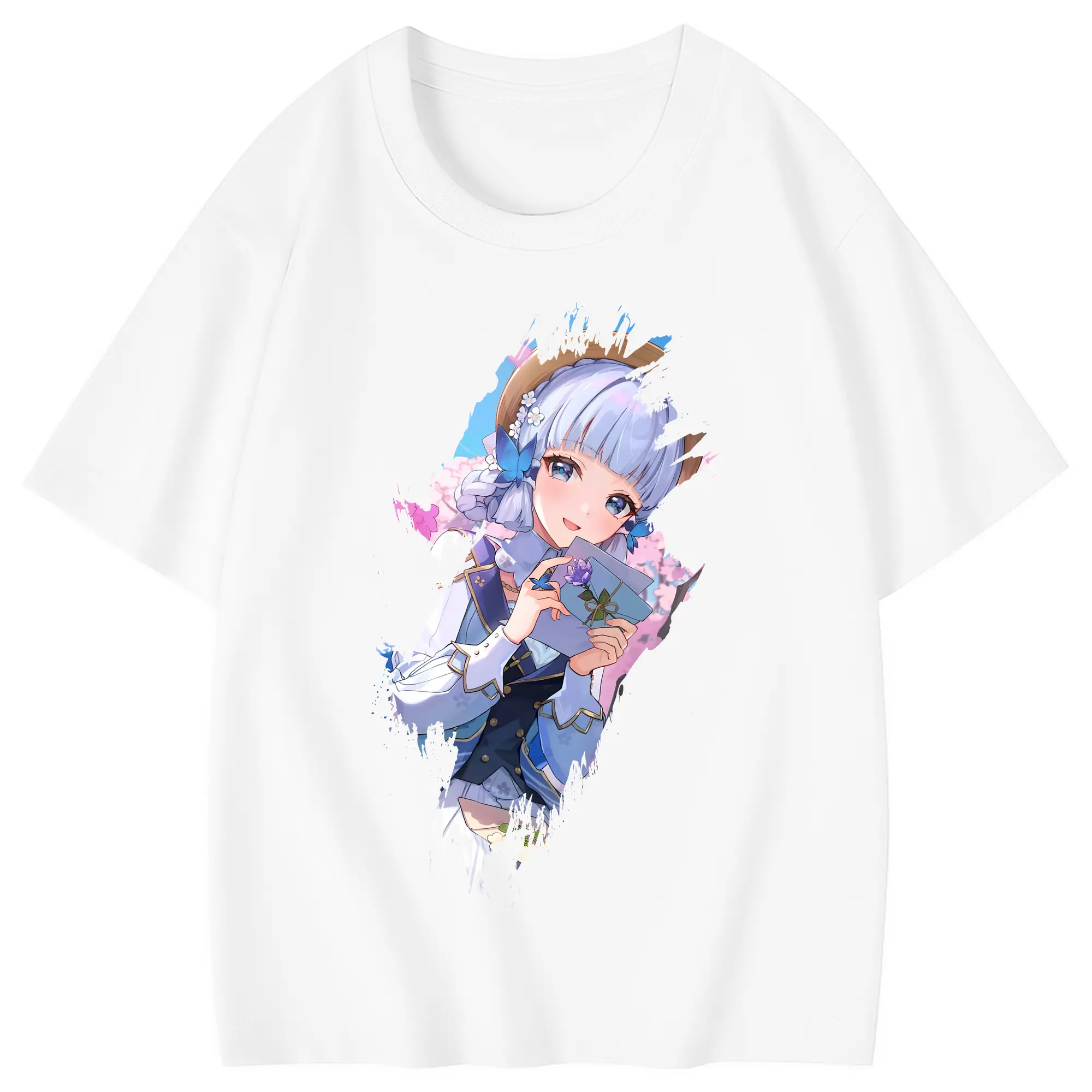 原 神 グッズ 神里綾華 - 綿100％ キッズTシャツ ・ フロントプリント ・ 快適 通気性 ・ スポーツ カジュアル 散歩用