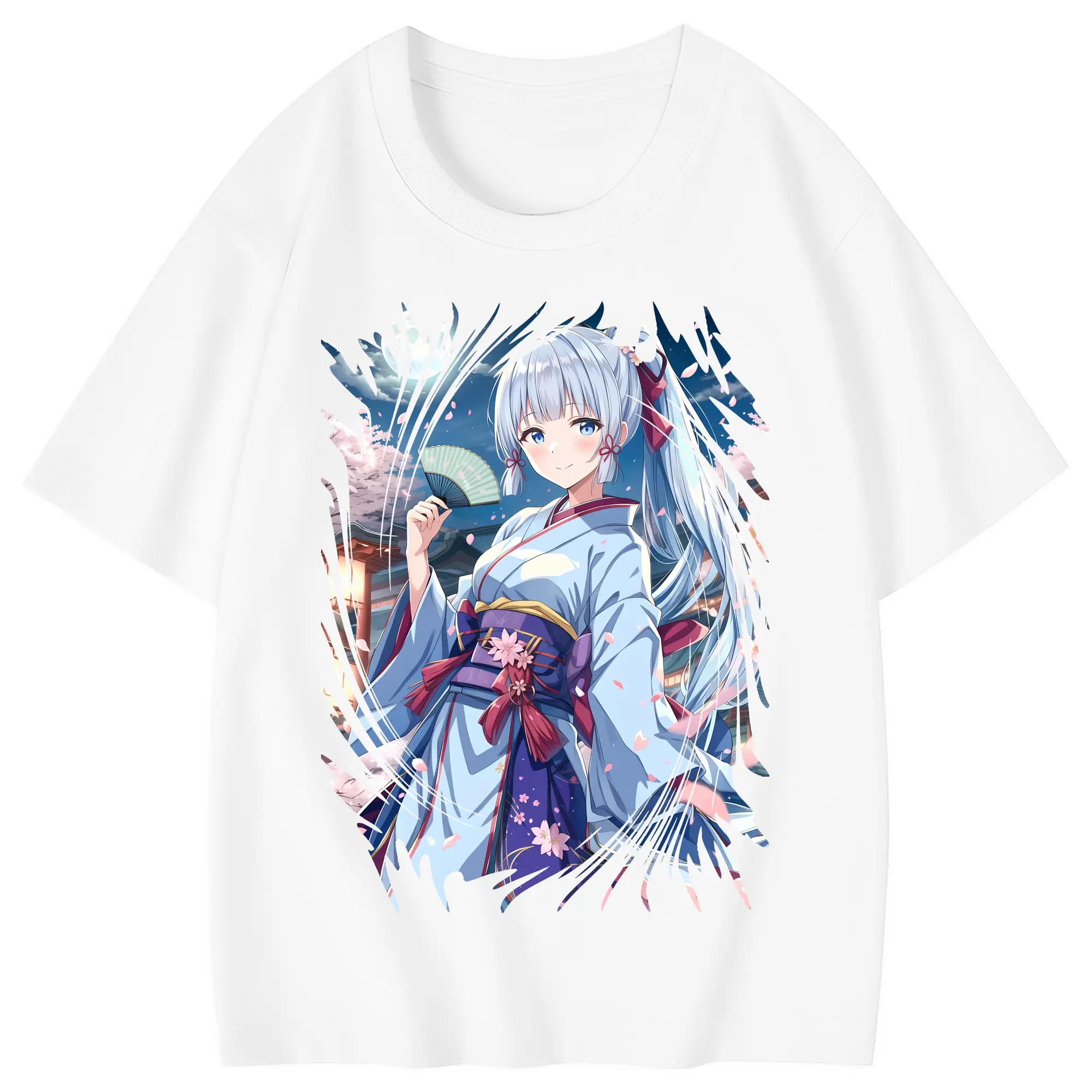原 神 グッズ 神里綾華 - 綿100％ キッズTシャツ ・ フロントプリント ・ 快適 通気性 ・ スポーツ カジュアル 散歩用