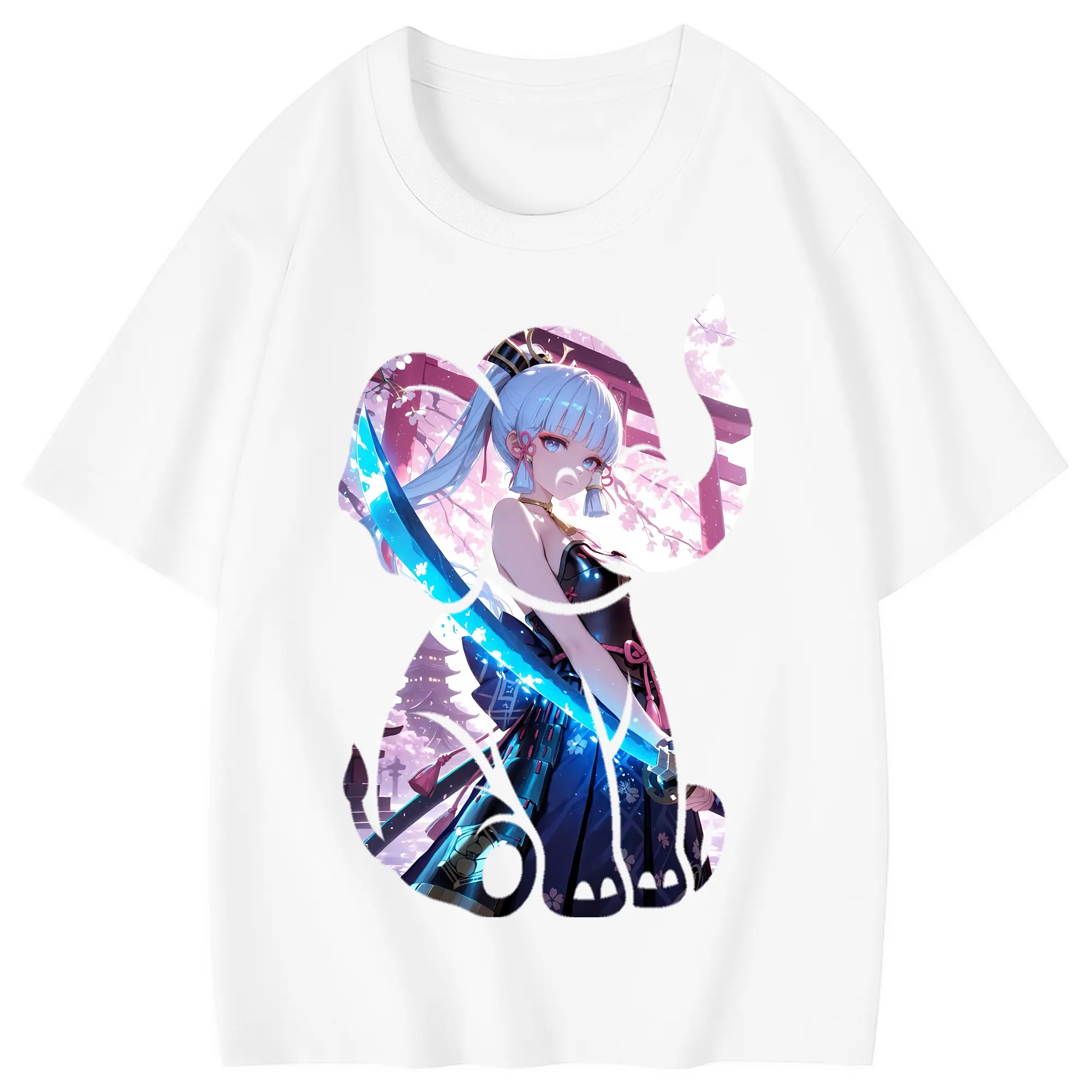 原 神 グッズ 神里綾華 - 綿100％ キッズTシャツ ・ フロントプリント ・ 快適 通気性 ・ スポーツ カジュアル 散歩用