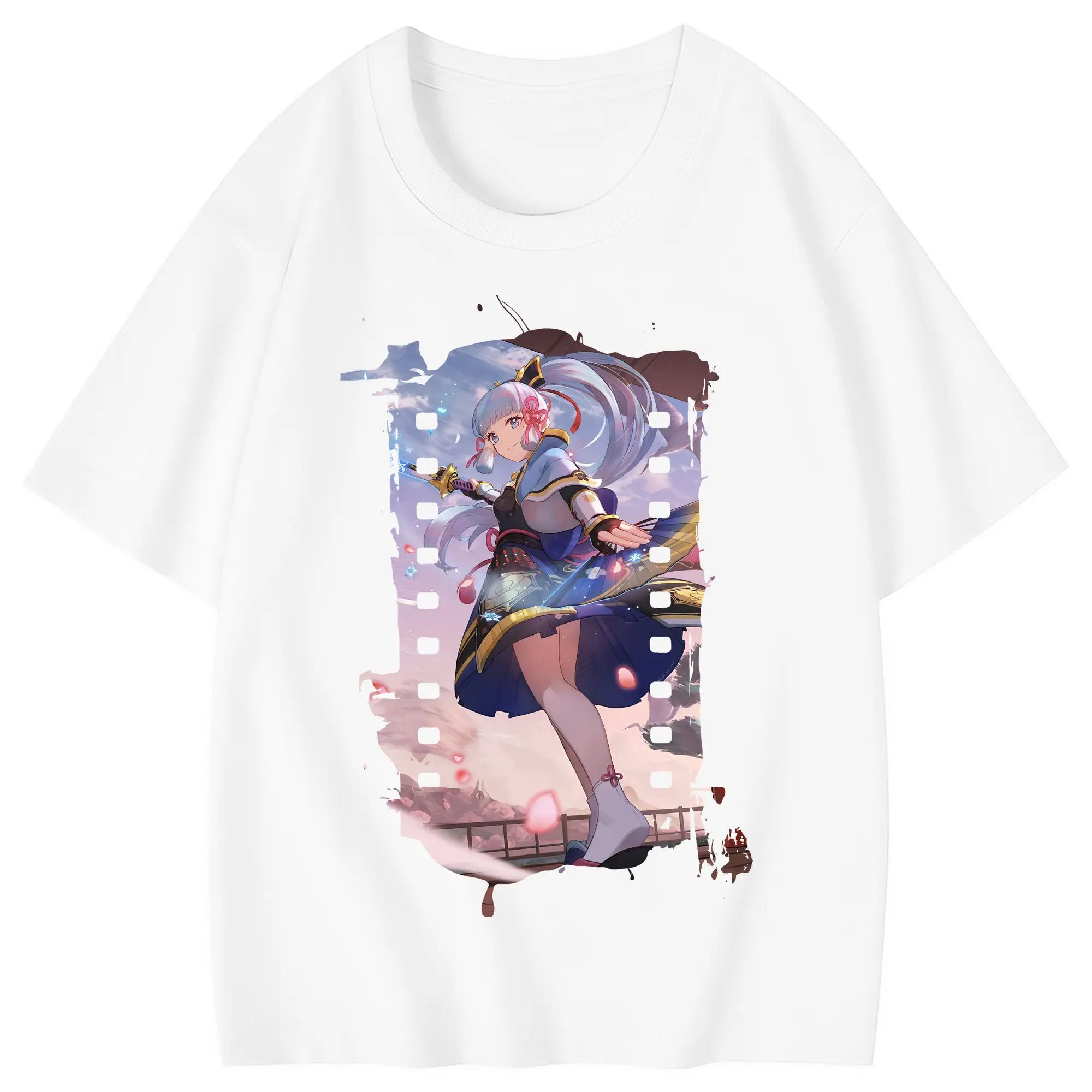 原 神 グッズ 神里綾華 - 綿100％ キッズTシャツ ・ フロントプリント ・ 快適 通気性 ・ スポーツ カジュアル 散歩用