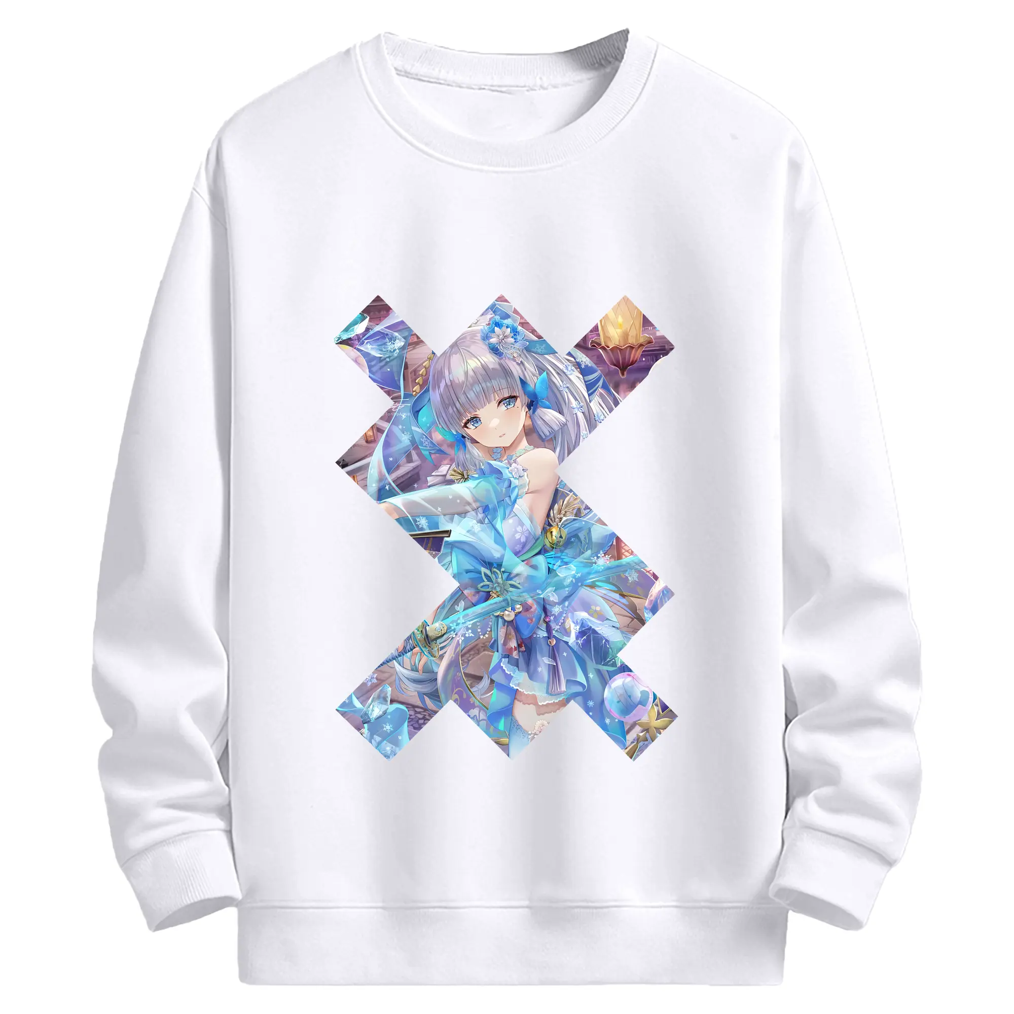 原 神 グッズ 神里綾華 - 高品質 クルーネック スウェット ・ コットン59％ ポリエステル41％ ・ ユニセックス 長袖 トレーナー ・ カジュアル デイリー スポーツ 散歩用