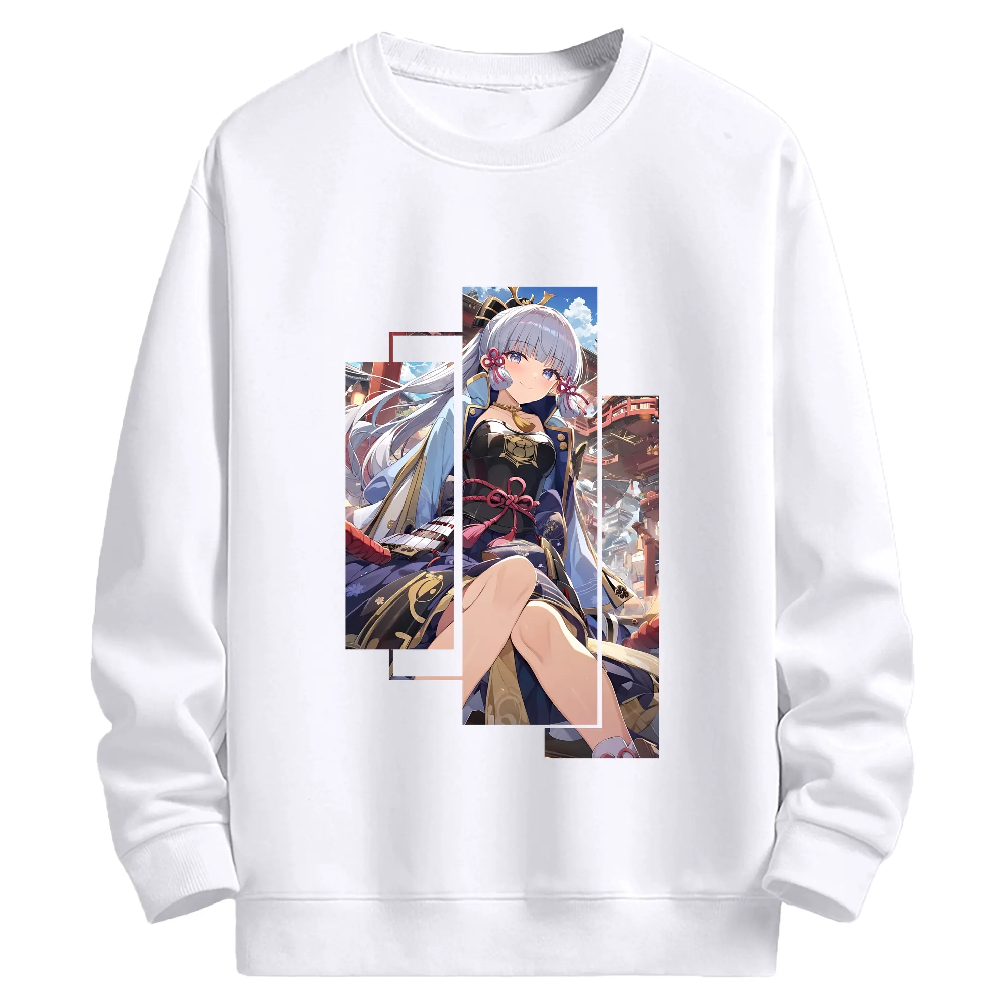 原 神 グッズ 神里綾華 - 高品質 クルーネック スウェット ・ コットン59％ ポリエステル41％ ・ ユニセックス 長袖 トレーナー ・ カジュアル デイリー スポーツ 散歩用