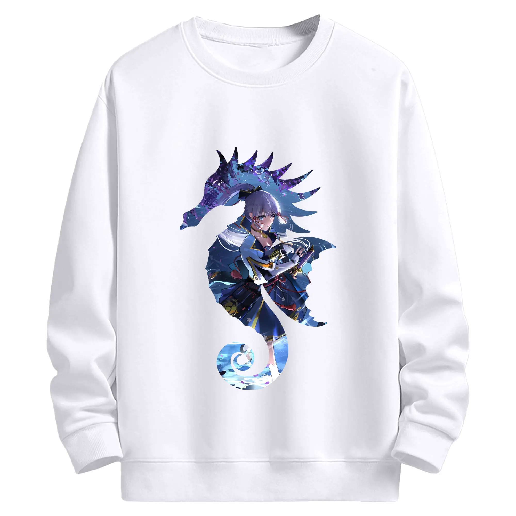 原 神 グッズ 神里綾華 - 高品質 クルーネック スウェット ・ コットン59％ ポリエステル41％ ・ ユニセックス 長袖 トレーナー ・ カジュアル デイリー スポーツ 散歩用