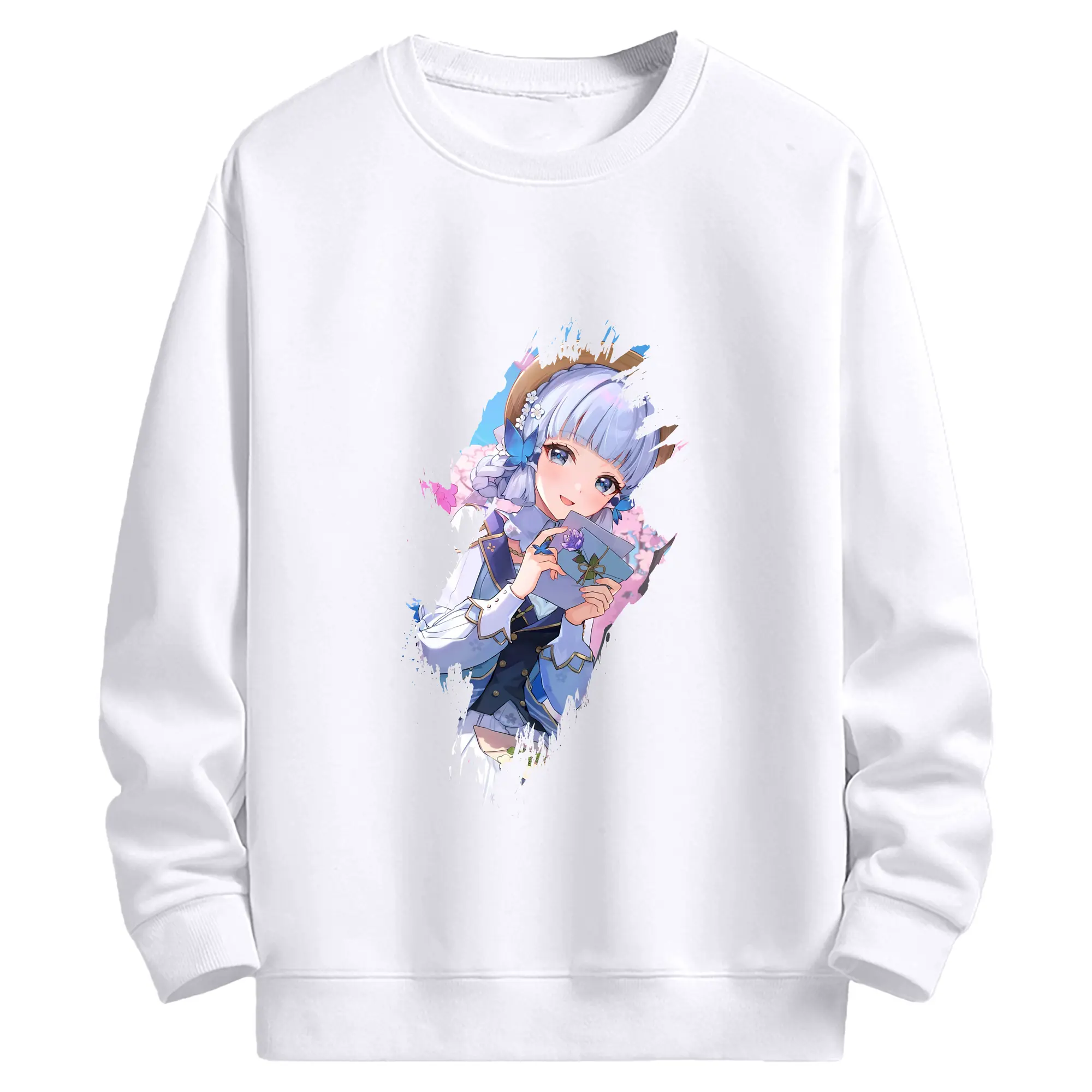 原 神 グッズ 神里綾華 - 高品質 クルーネック スウェット ・ コットン59％ ポリエステル41％ ・ ユニセックス 長袖 トレーナー ・ カジュアル デイリー スポーツ 散歩用