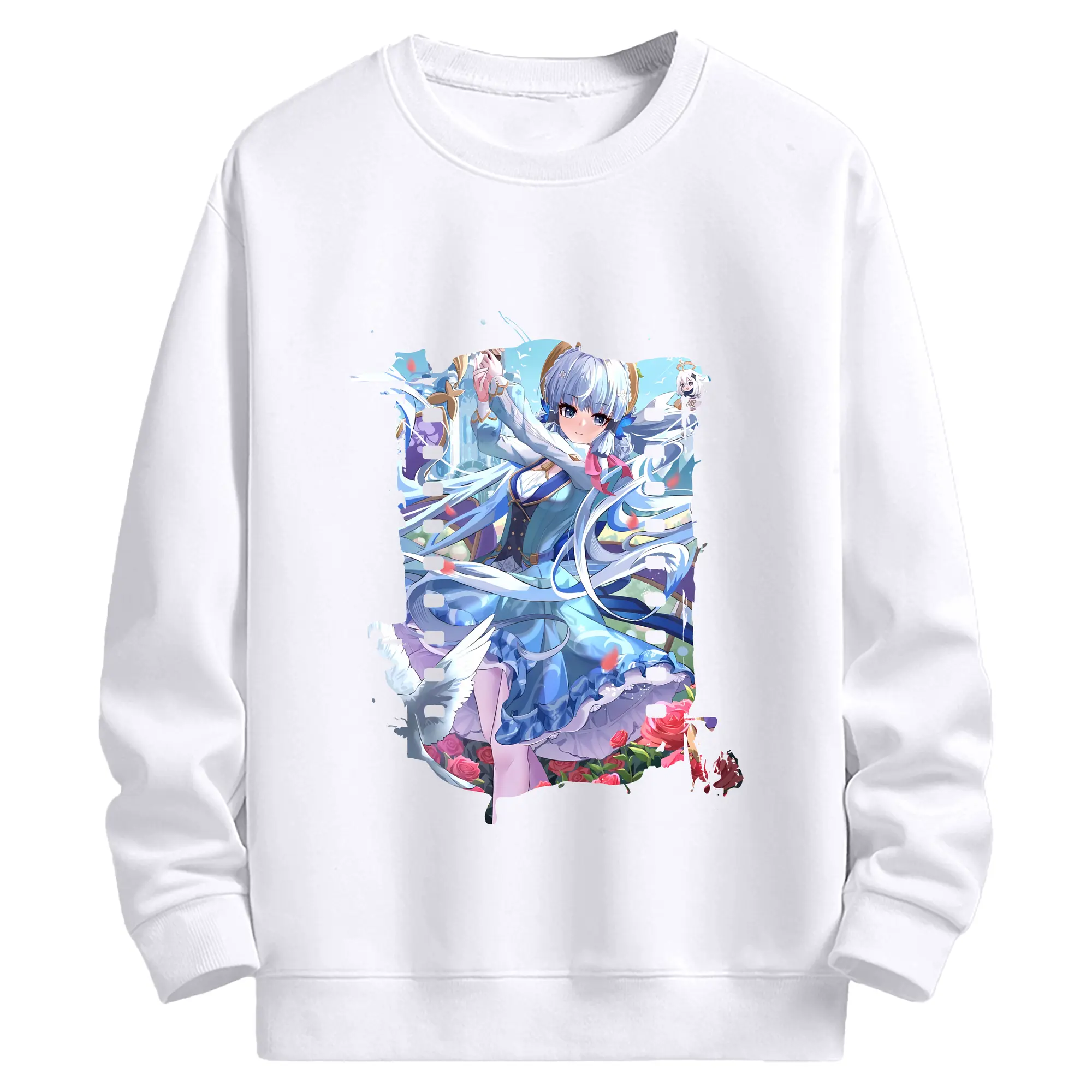 原 神 グッズ 神里綾華 - 高品質 クルーネック スウェット ・ コットン59％ ポリエステル41％ ・ ユニセックス 長袖 トレーナー ・ カジュアル デイリー スポーツ 散歩用