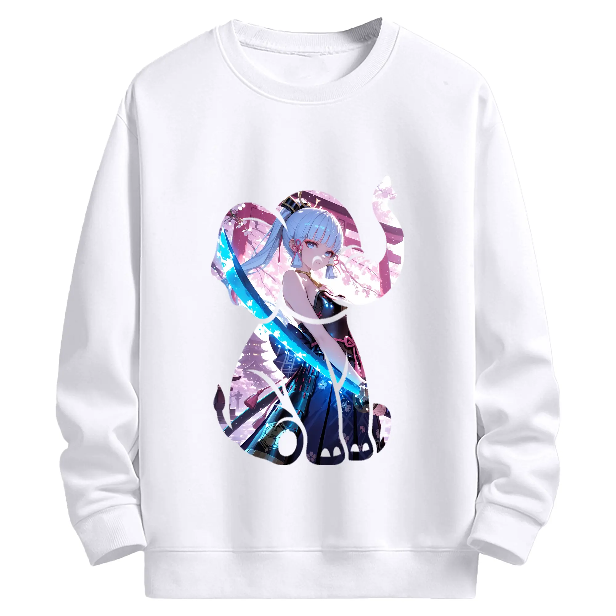 原 神 グッズ 神里綾華 - 高品質 クルーネック スウェット ・ コットン59％ ポリエステル41％ ・ ユニセックス 長袖 トレーナー ・ カジュアル デイリー スポーツ 散歩用