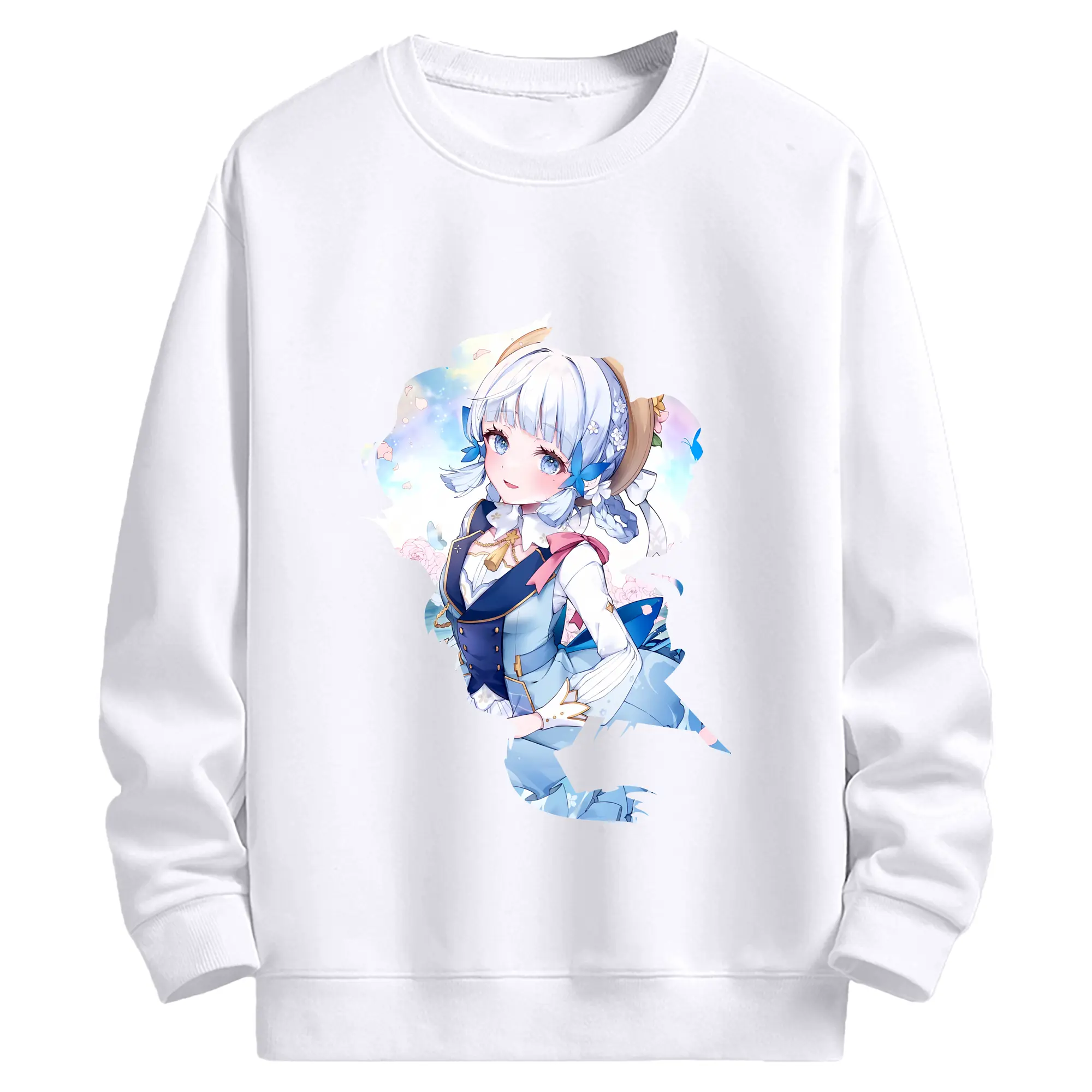 原 神 グッズ 神里綾華 - 高品質 クルーネック スウェット ・ コットン59％ ポリエステル41％ ・ ユニセックス 長袖 トレーナー ・ カジュアル デイリー スポーツ 散歩用