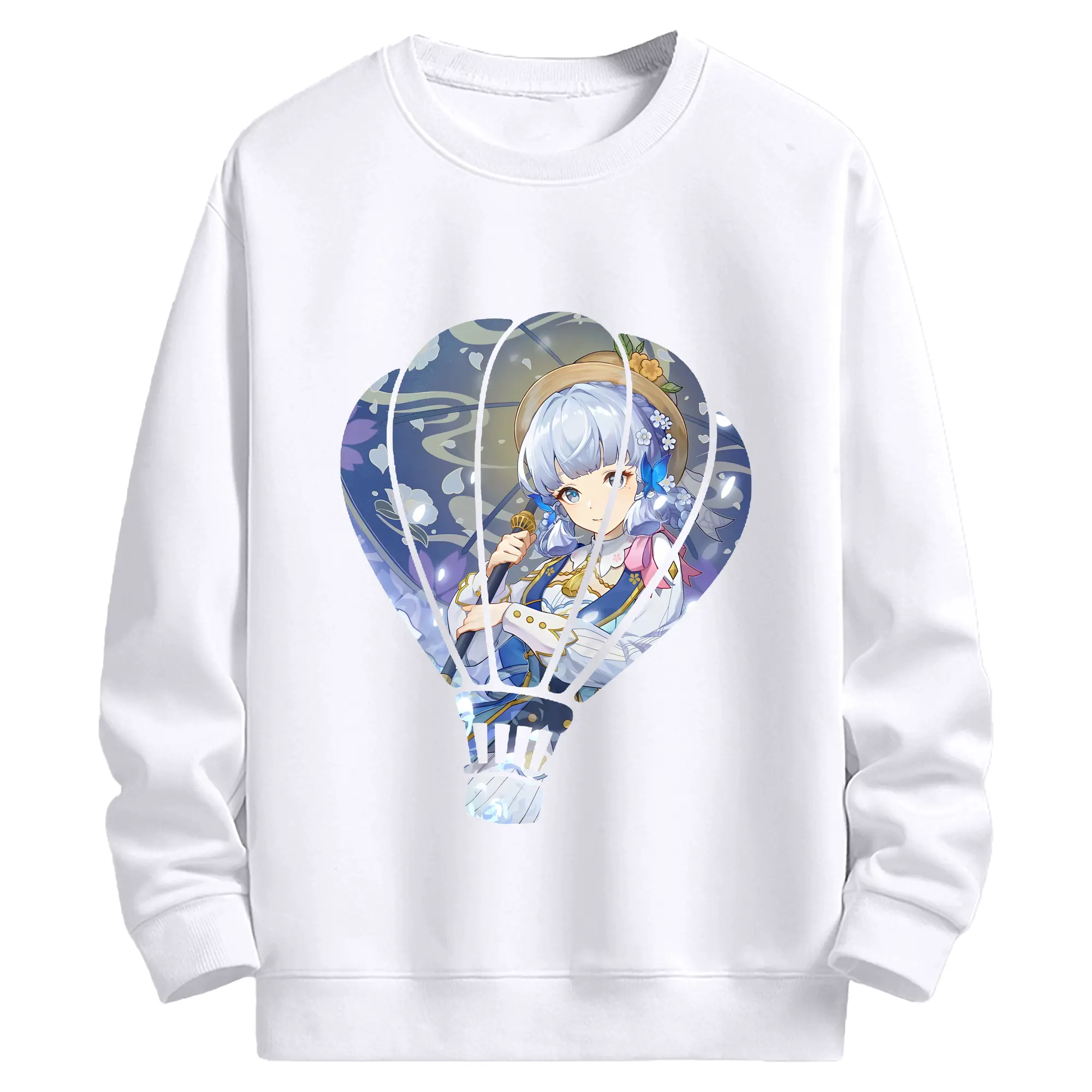 原 神 グッズ 神里綾華 - 高品質 クルーネック スウェット ・ コットン59％ ポリエステル41％ ・ ユニセックス 長袖 トレーナー ・ カジュアル デイリー スポーツ 散歩用