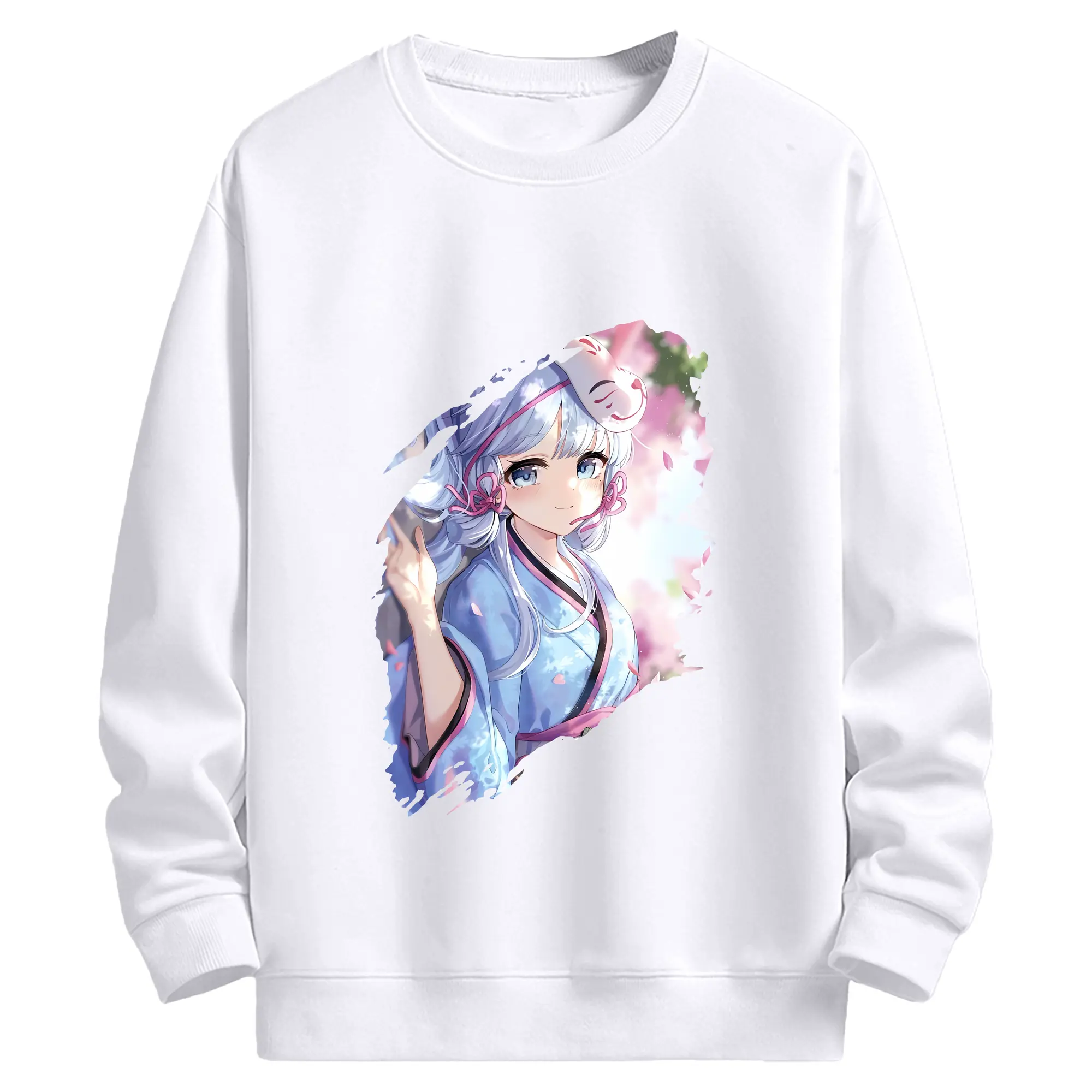 原 神 グッズ 神里綾華 - 高品質 クルーネック スウェット ・ コットン59％ ポリエステル41％ ・ ユニセックス 長袖 トレーナー ・ カジュアル デイリー スポーツ 散歩用