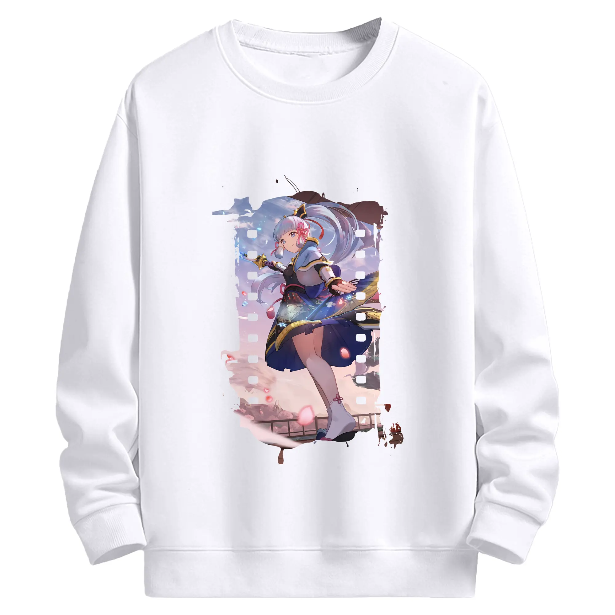 原 神 グッズ 神里綾華 - 高品質 クルーネック スウェット ・ コットン59％ ポリエステル41％ ・ ユニセックス 長袖 トレーナー ・ カジュアル デイリー スポーツ 散歩用