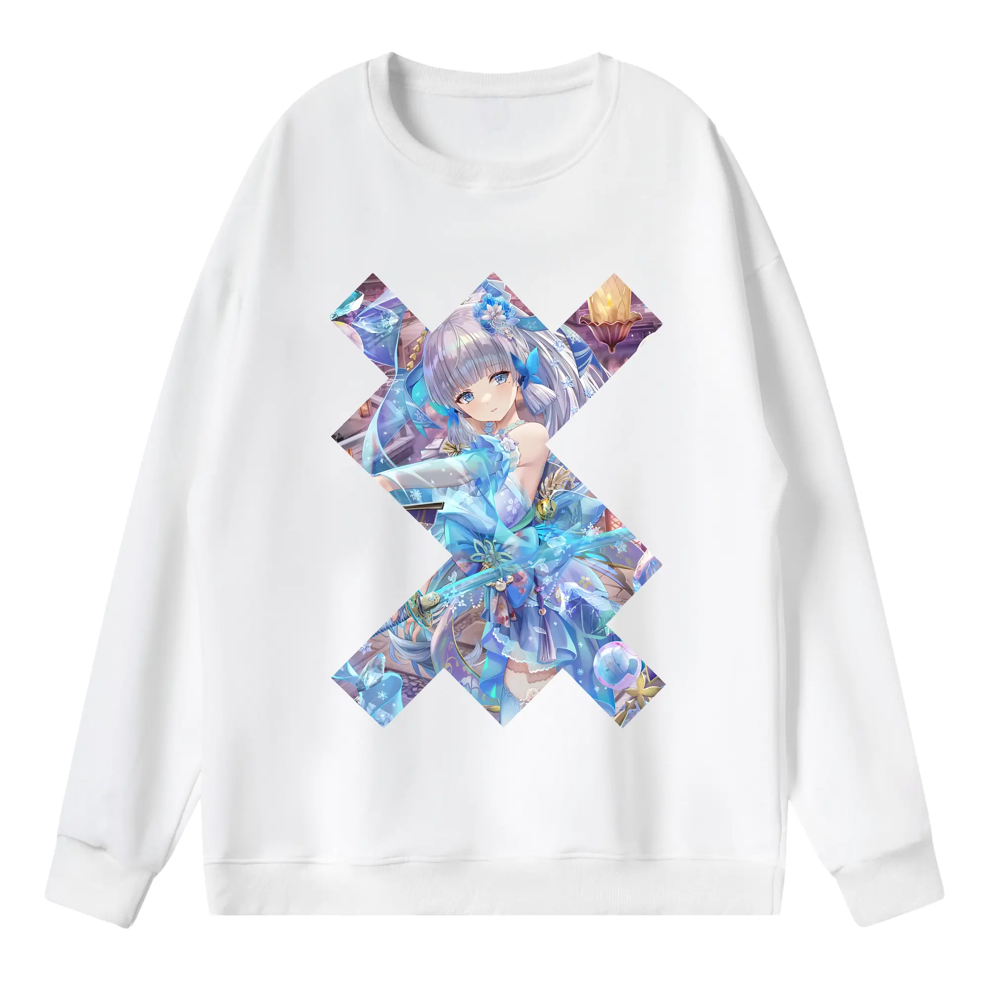 原 神 グッズ 神里綾華 - 薄手 クルーネック スウェット 裏毛260g · ポリエステル 春秋向け カジュアル 男女兼用 · トレーナー デイリー スポーツ 散歩に最適