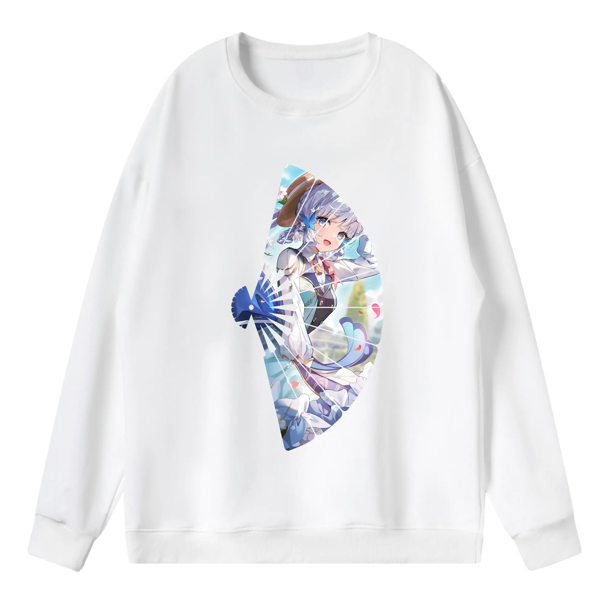 原 神 グッズ 神里綾華 - 薄手 クルーネック スウェット 裏毛260g · ポリエステル 春秋向け カジュアル 男女兼用 · トレーナー デイリー スポーツ 散歩に最適