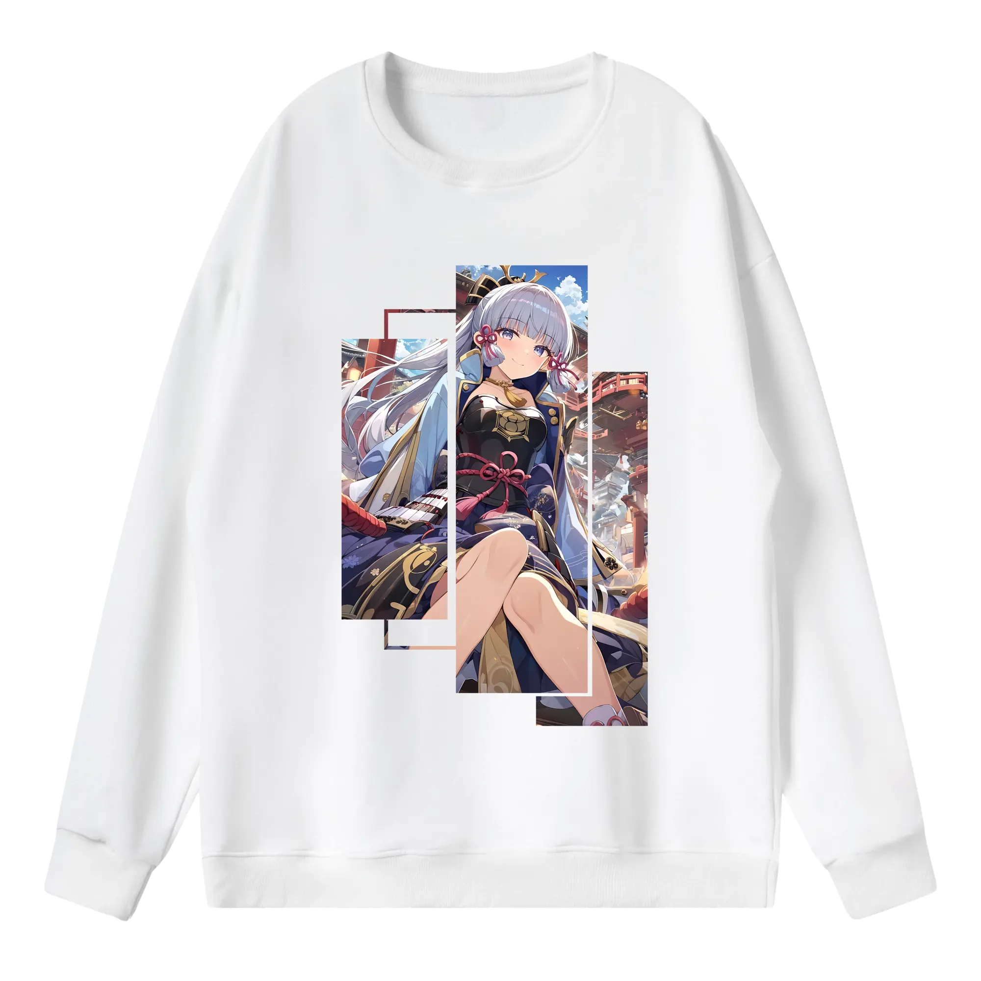 原 神 グッズ 神里綾華 - 薄手 クルーネック スウェット 裏毛260g · ポリエステル 春秋向け カジュアル 男女兼用 · トレーナー デイリー スポーツ 散歩に最適