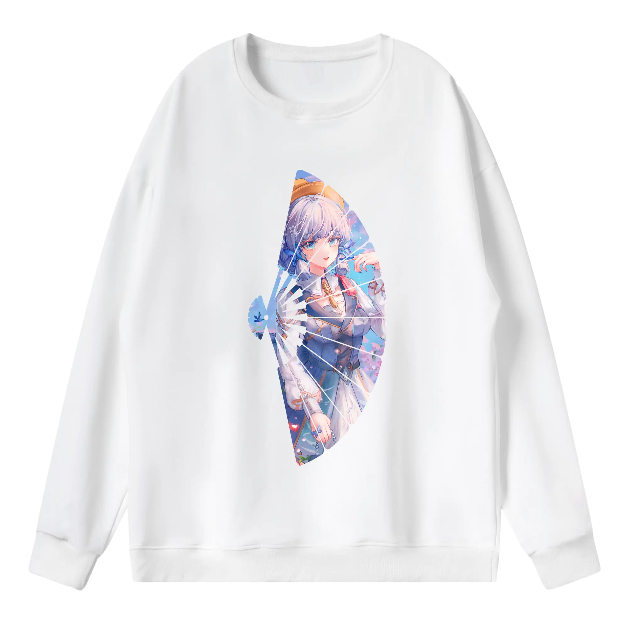 原 神 グッズ 神里綾華 - 薄手 クルーネック スウェット 裏毛260g · ポリエステル 春秋向け カジュアル 男女兼用 · トレーナー デイリー スポーツ 散歩に最適