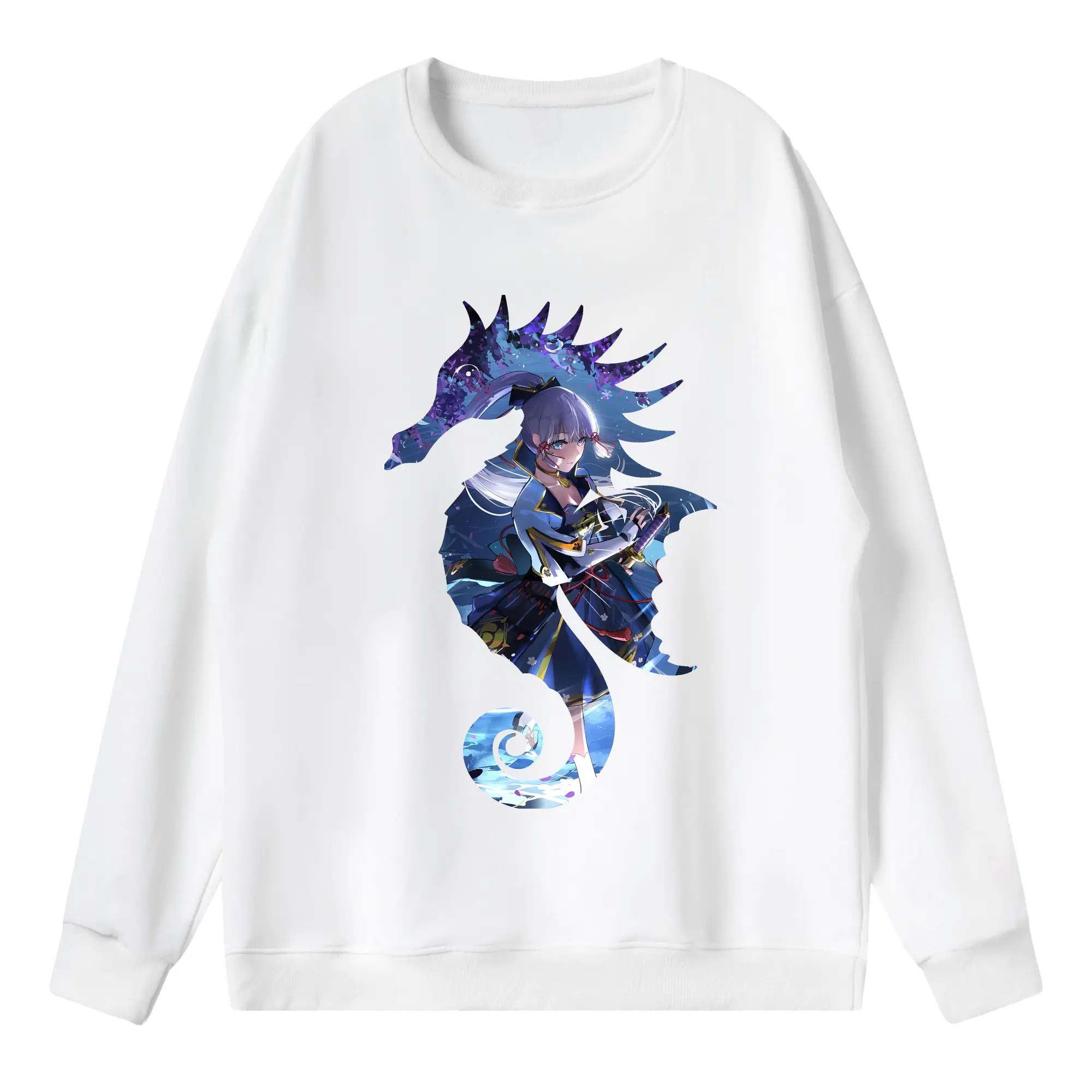 原 神 グッズ 神里綾華 - 薄手 クルーネック スウェット 裏毛260g · ポリエステル 春秋向け カジュアル 男女兼用 · トレーナー デイリー スポーツ 散歩に最適