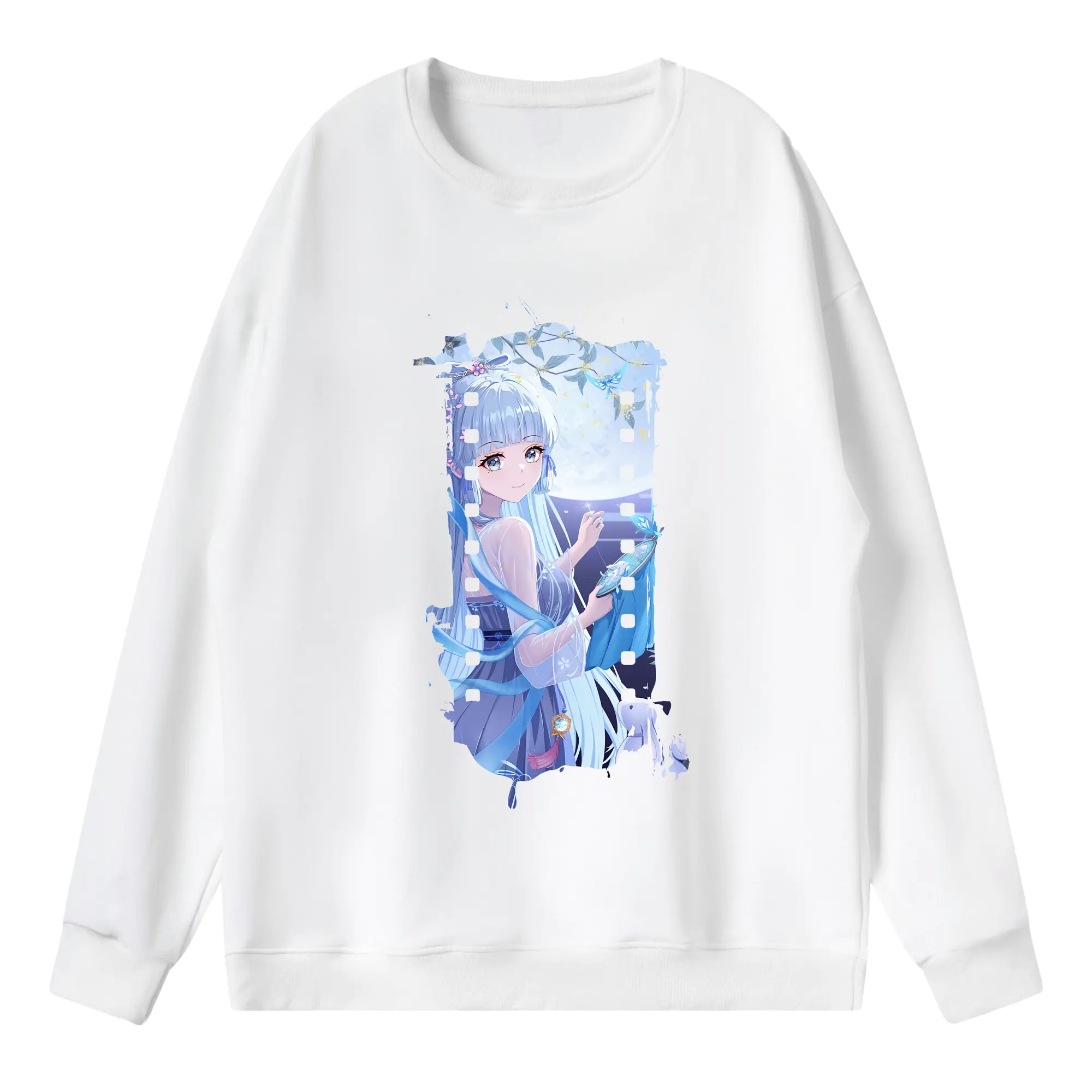 原 神 グッズ 神里綾華 - 薄手 クルーネック スウェット 裏毛260g · ポリエステル 春秋向け カジュアル 男女兼用 · トレーナー デイリー スポーツ 散歩に最適