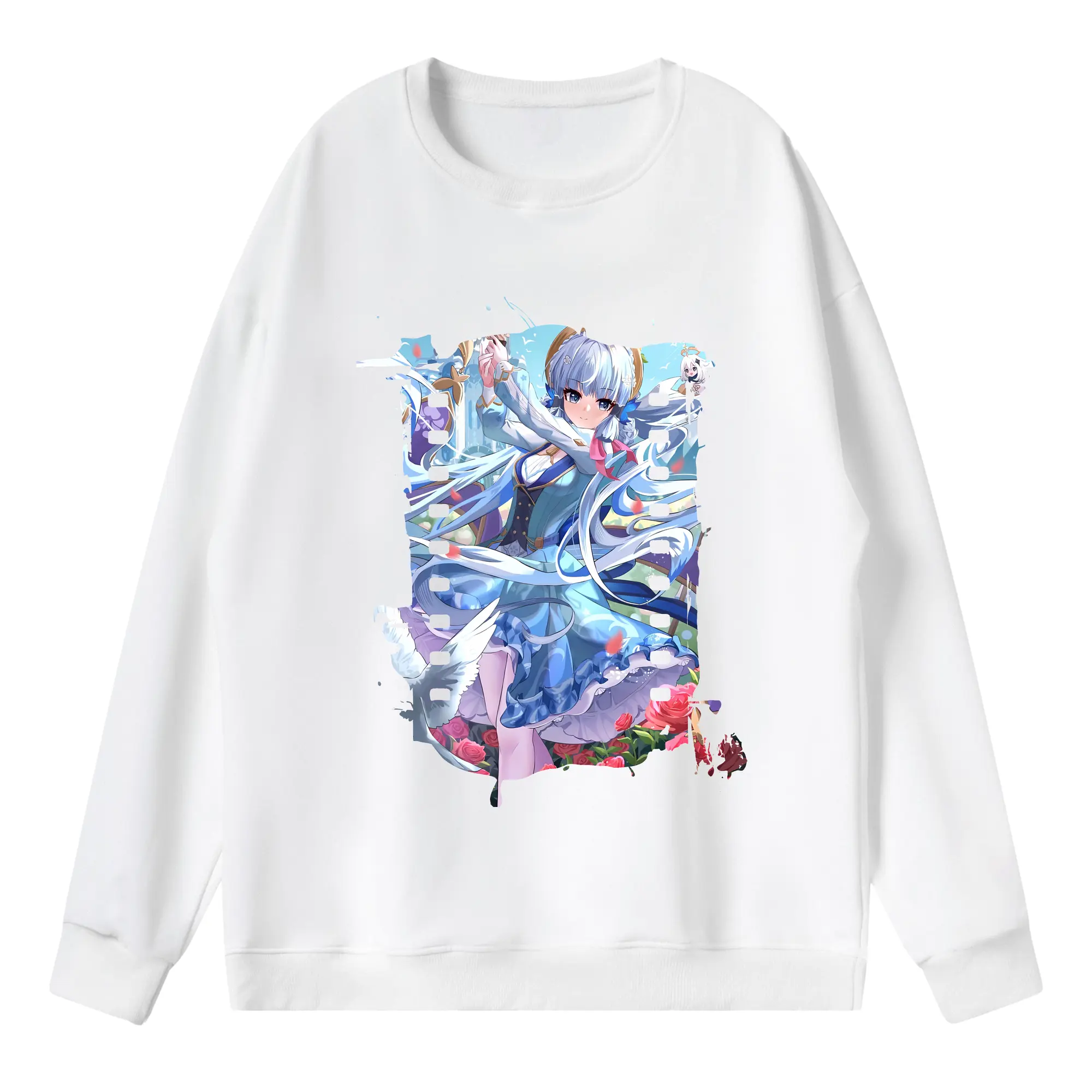 原 神 グッズ 神里綾華 - 薄手 クルーネック スウェット 裏毛260g · ポリエステル 春秋向け カジュアル 男女兼用 · トレーナー デイリー スポーツ 散歩に最適