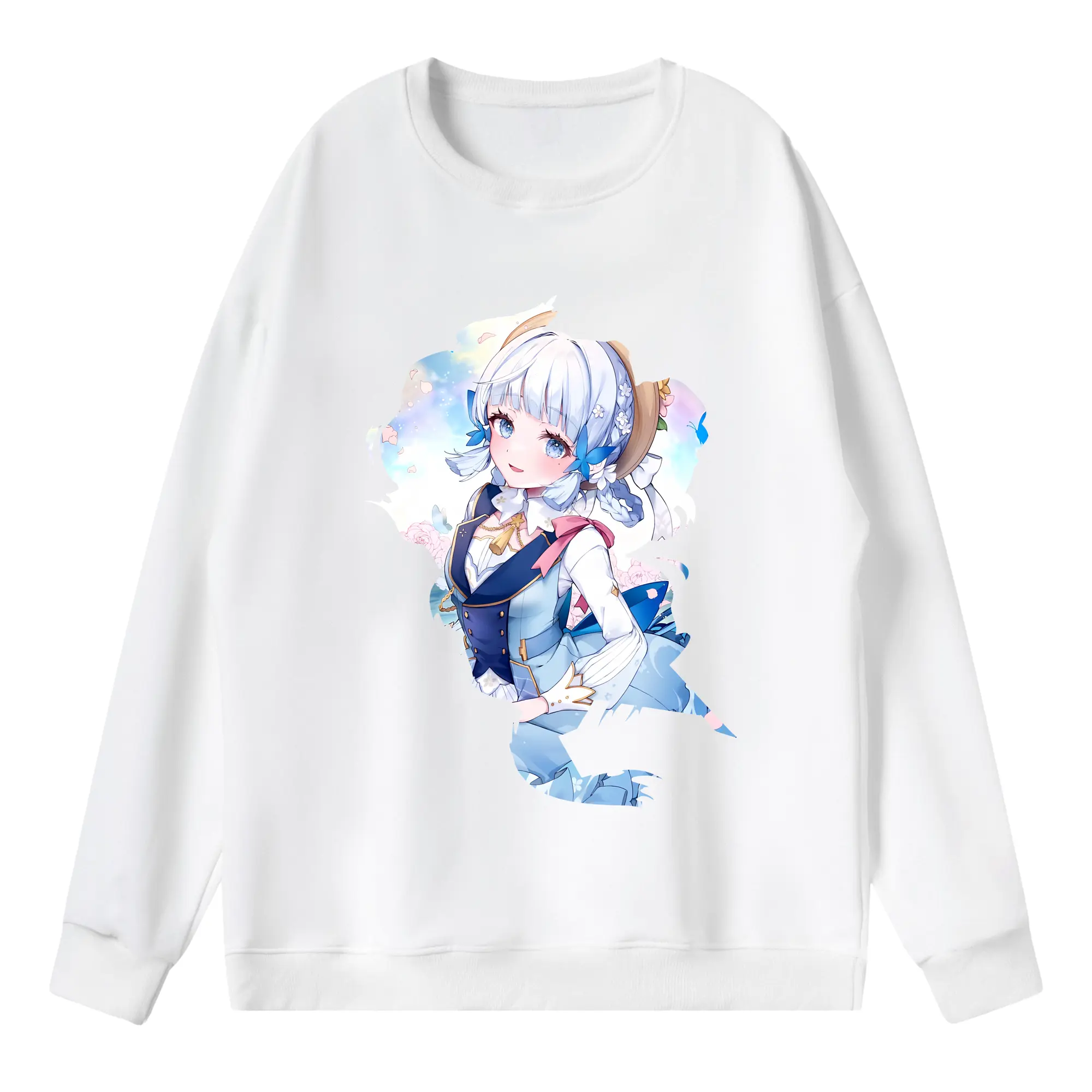 原 神 グッズ 神里綾華 - 薄手 クルーネック スウェット 裏毛260g · ポリエステル 春秋向け カジュアル 男女兼用 · トレーナー デイリー スポーツ 散歩に最適