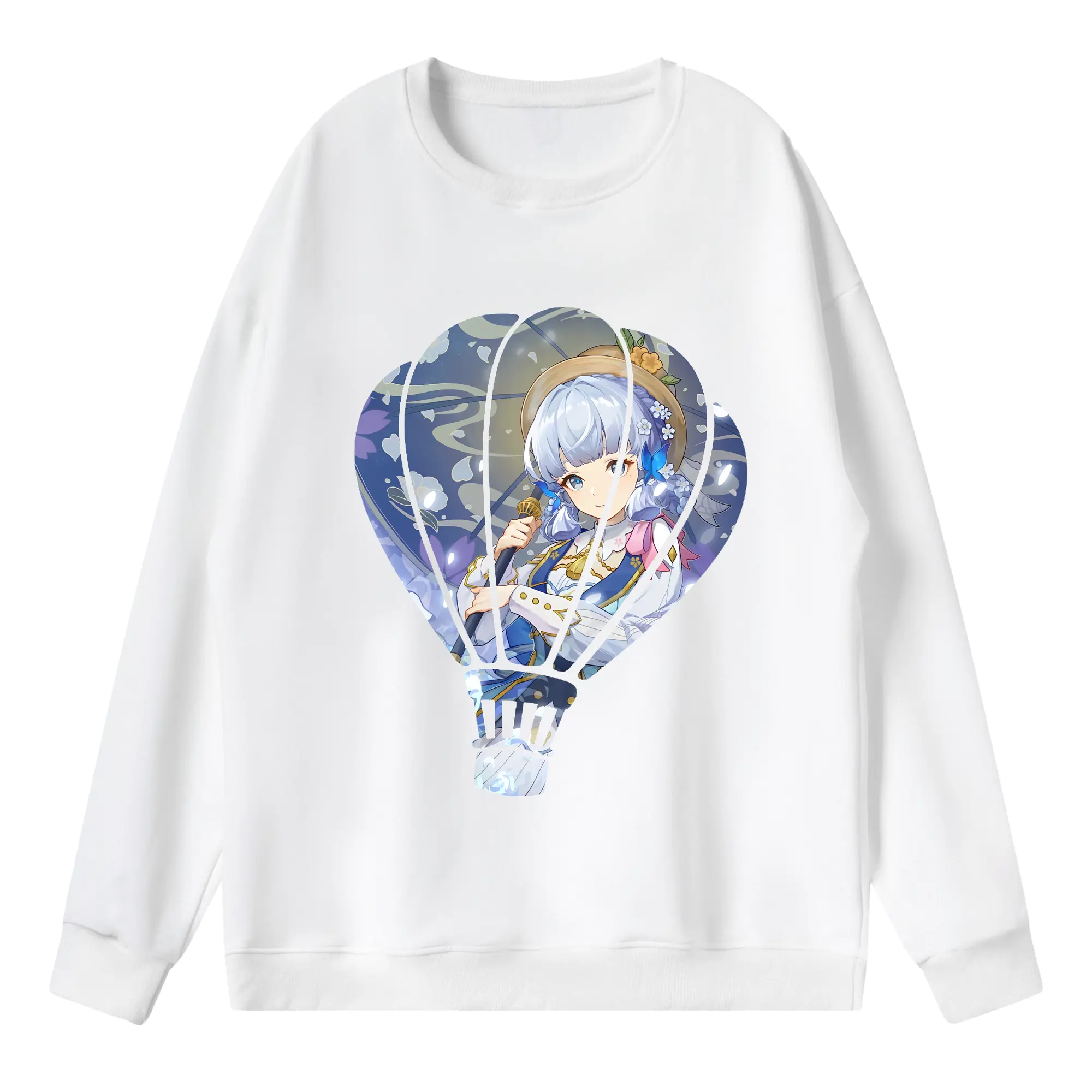 原 神 グッズ 神里綾華 - 薄手 クルーネック スウェット 裏毛260g · ポリエステル 春秋向け カジュアル 男女兼用 · トレーナー デイリー スポーツ 散歩に最適