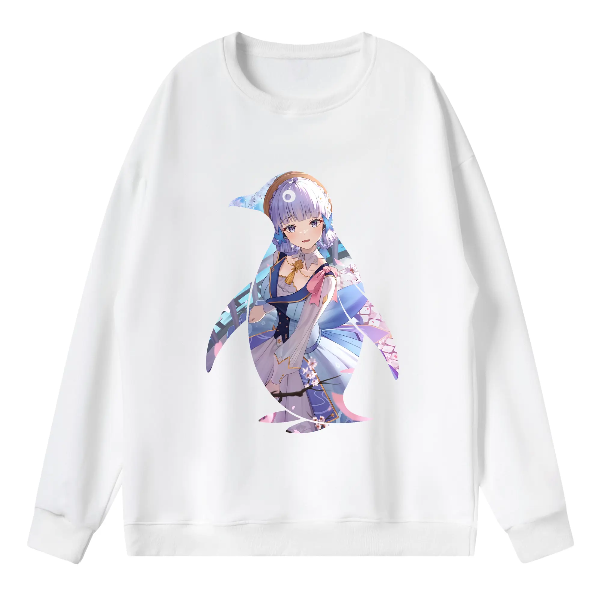 原 神 グッズ 神里綾華 - 薄手 クルーネック スウェット 裏毛260g · ポリエステル 春秋向け カジュアル 男女兼用 · トレーナー デイリー スポーツ 散歩に最適