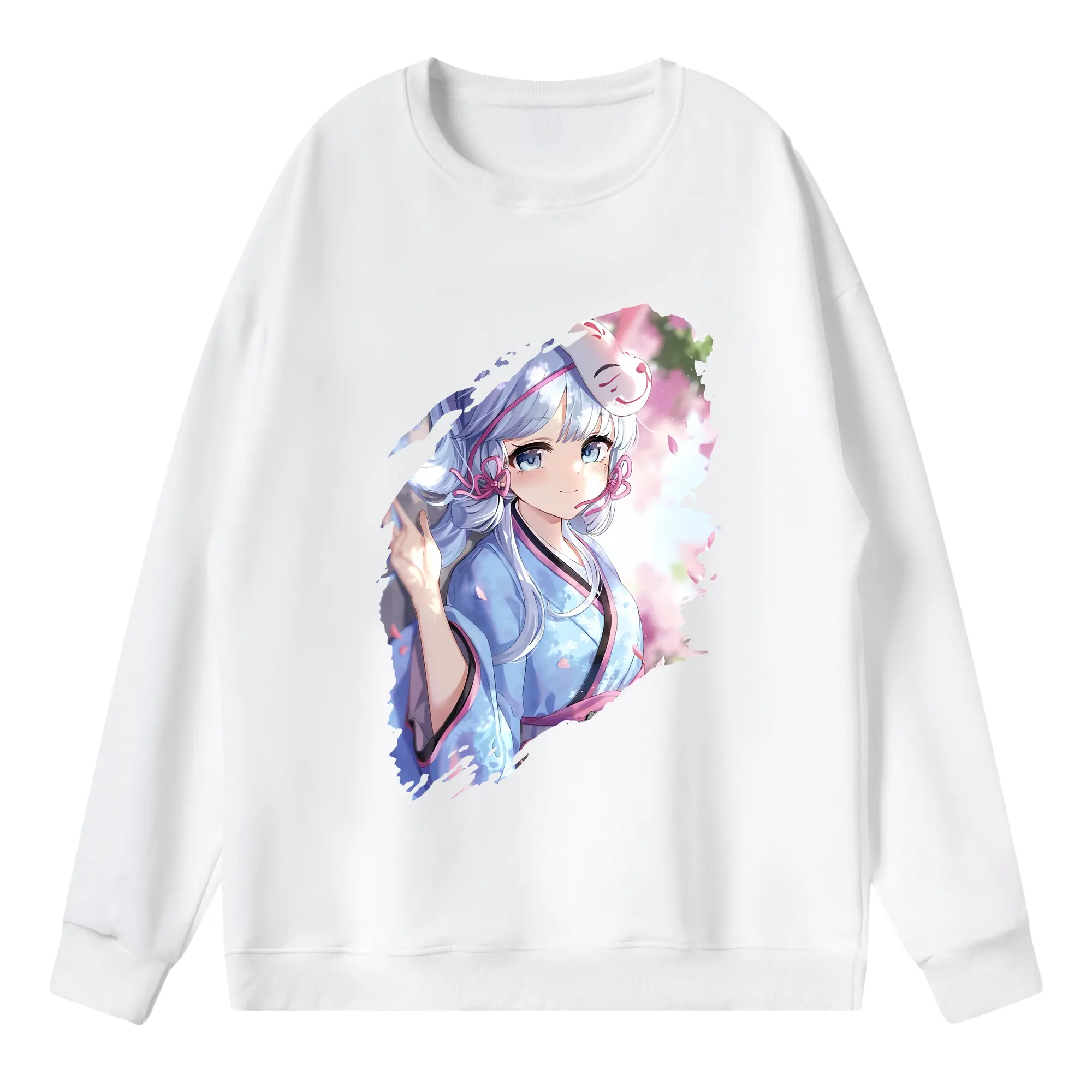 原 神 グッズ 神里綾華 - 薄手 クルーネック スウェット 裏毛260g · ポリエステル 春秋向け カジュアル 男女兼用 · トレーナー デイリー スポーツ 散歩に最適