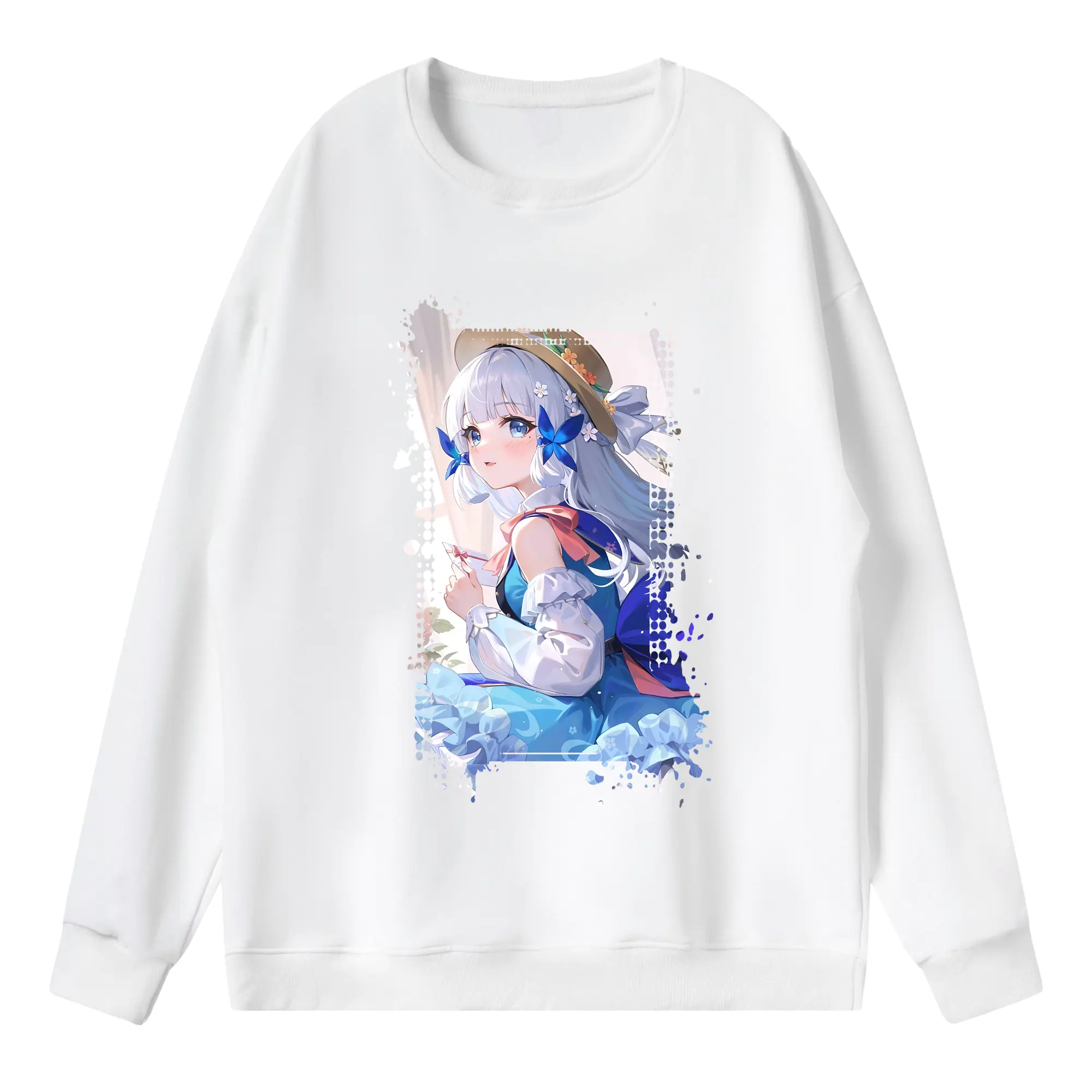 原 神 グッズ 神里綾華 - 薄手 クルーネック スウェット 裏毛260g · ポリエステル 春秋向け カジュアル 男女兼用 · トレーナー デイリー スポーツ 散歩に最適