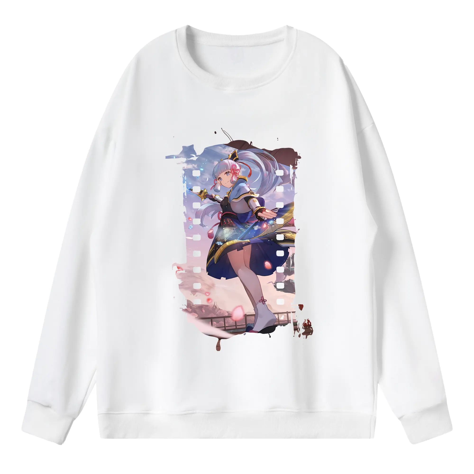 原 神 グッズ 神里綾華 - 薄手 クルーネック スウェット 裏毛260g · ポリエステル 春秋向け カジュアル 男女兼用 · トレーナー デイリー スポーツ 散歩に最適