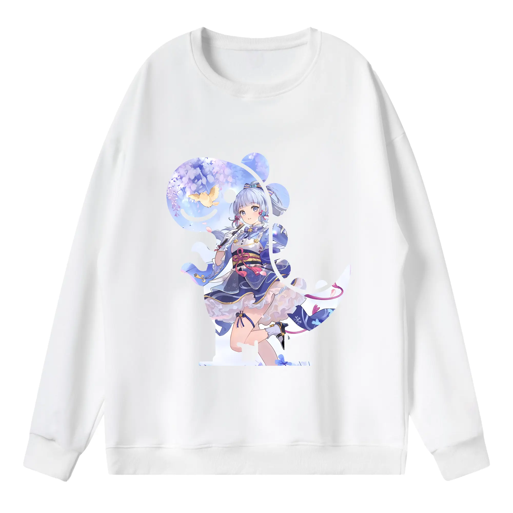 原 神 グッズ 神里綾華 - 薄手 クルーネック スウェット 裏毛260g · ポリエステル 春秋向け カジュアル 男女兼用 · トレーナー デイリー スポーツ 散歩に最適