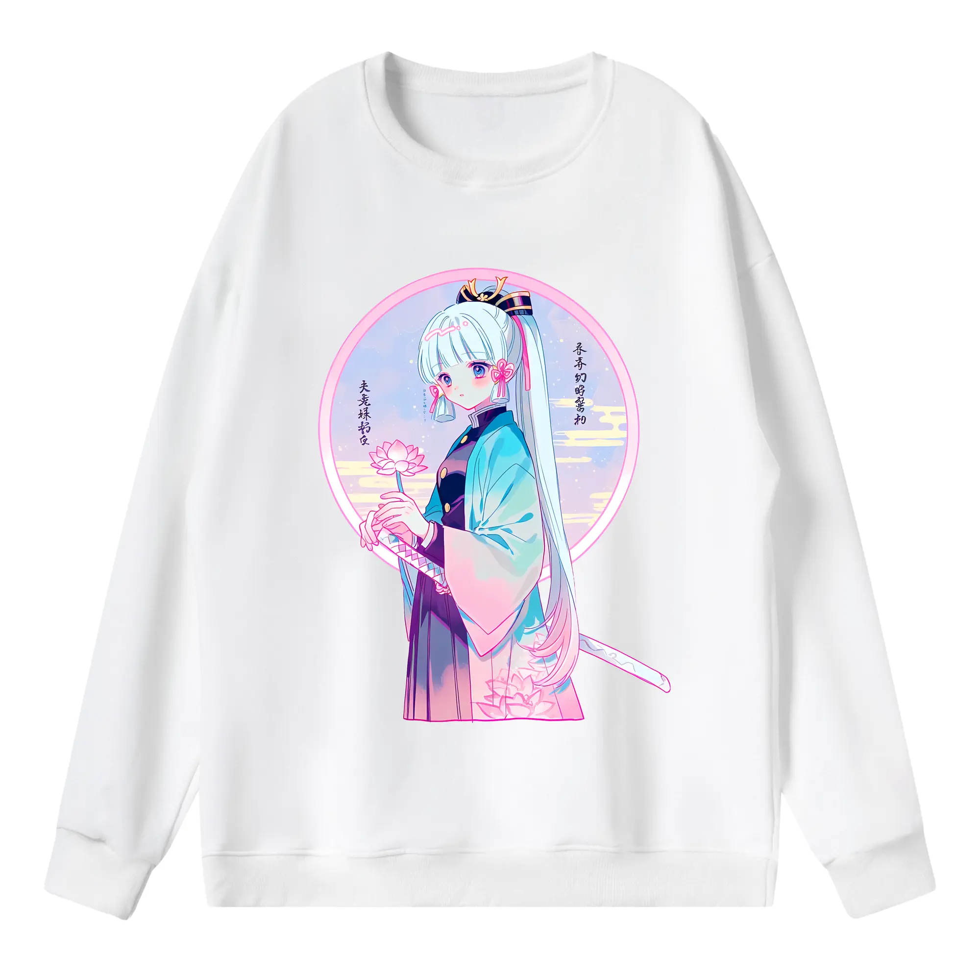 原 神 グッズ 神里綾華 - 薄手 クルーネック スウェット 裏毛260g · ポリエステル 春秋向け カジュアル 男女兼用 · トレーナー デイリー スポーツ 散歩に最適