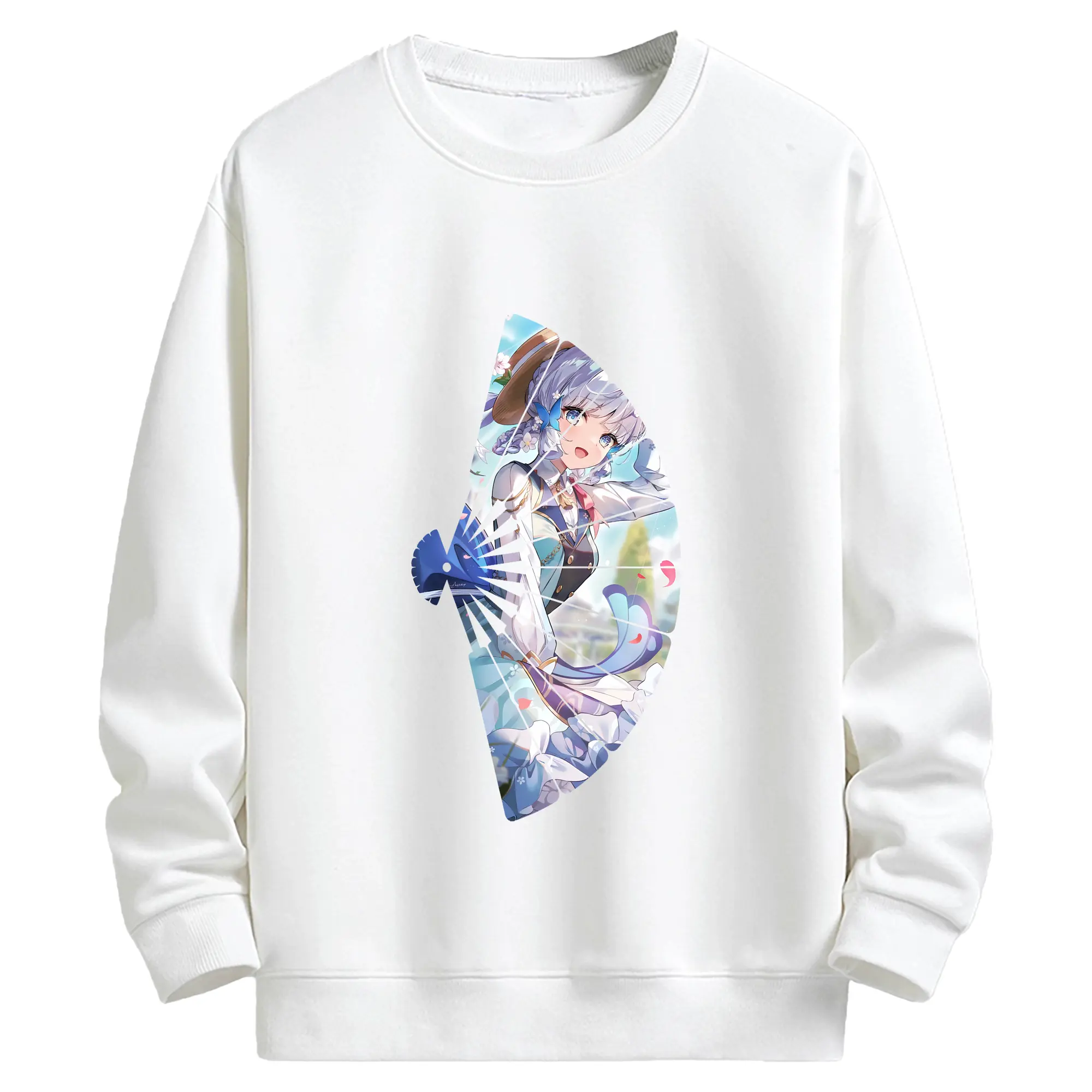 原 神 グッズ 神里綾華 - キッズ クルーネックスウェットシャツ ・ フロントプリント ・ 綿80％ ポリエステル20％ ・ 快適 通学 スポーツ 日常使い お散歩用