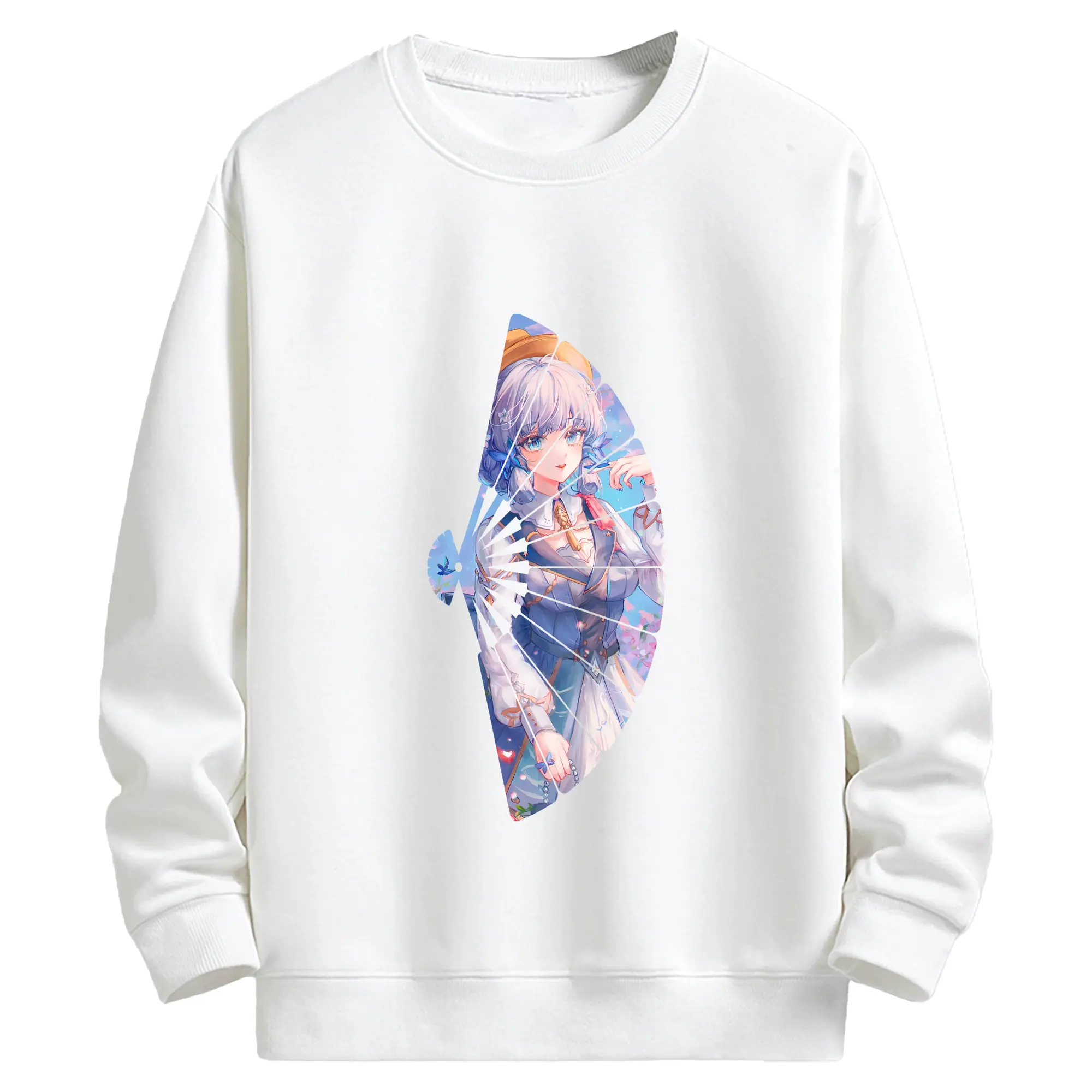 原 神 グッズ 神里綾華 - キッズ クルーネックスウェットシャツ ・ フロントプリント ・ 綿80％ ポリエステル20％ ・ 快適 通学 スポーツ 日常使い お散歩用