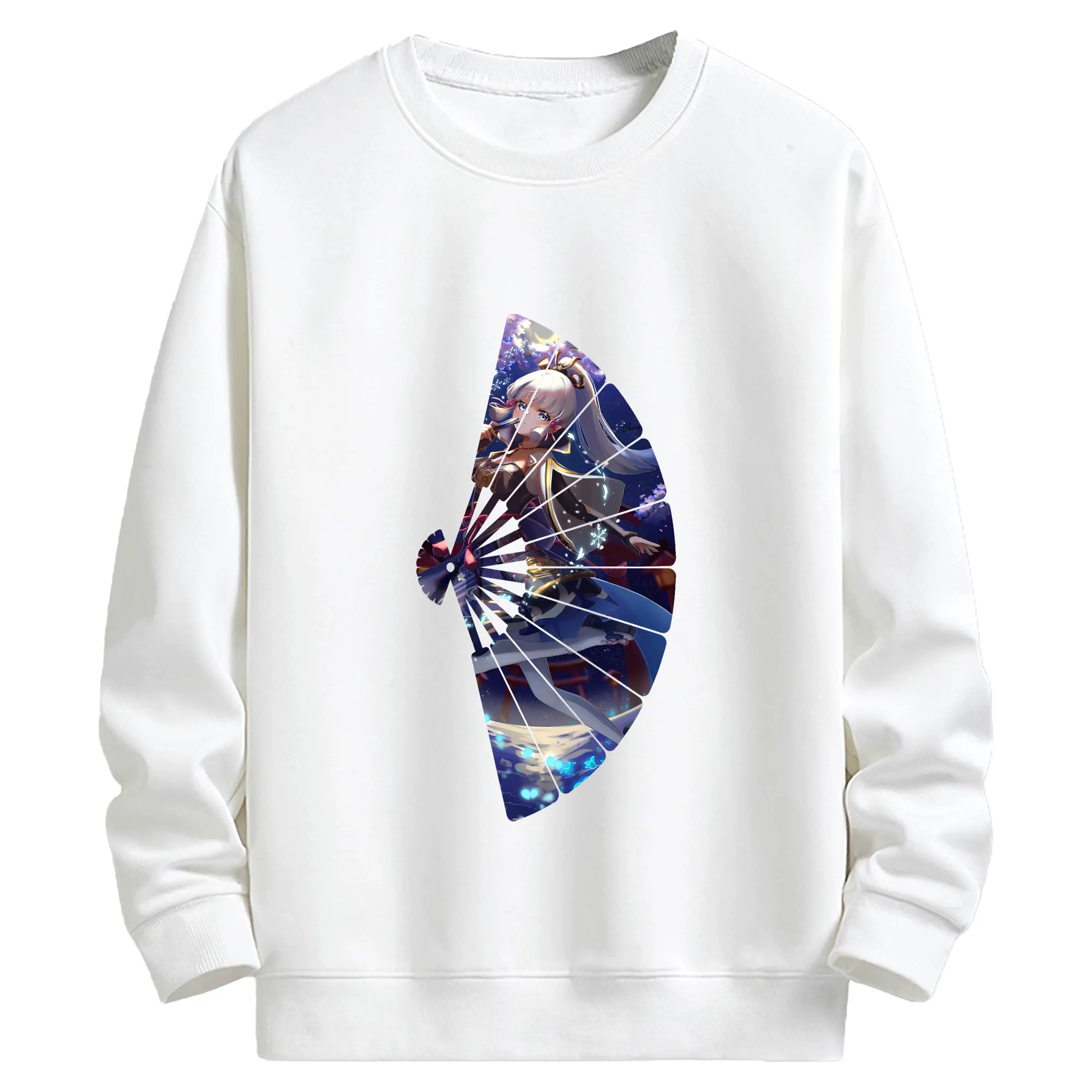 原 神 グッズ 神里綾華 - キッズ クルーネックスウェットシャツ ・ フロントプリント ・ 綿80％ ポリエステル20％ ・ 快適 通学 スポーツ 日常使い お散歩用