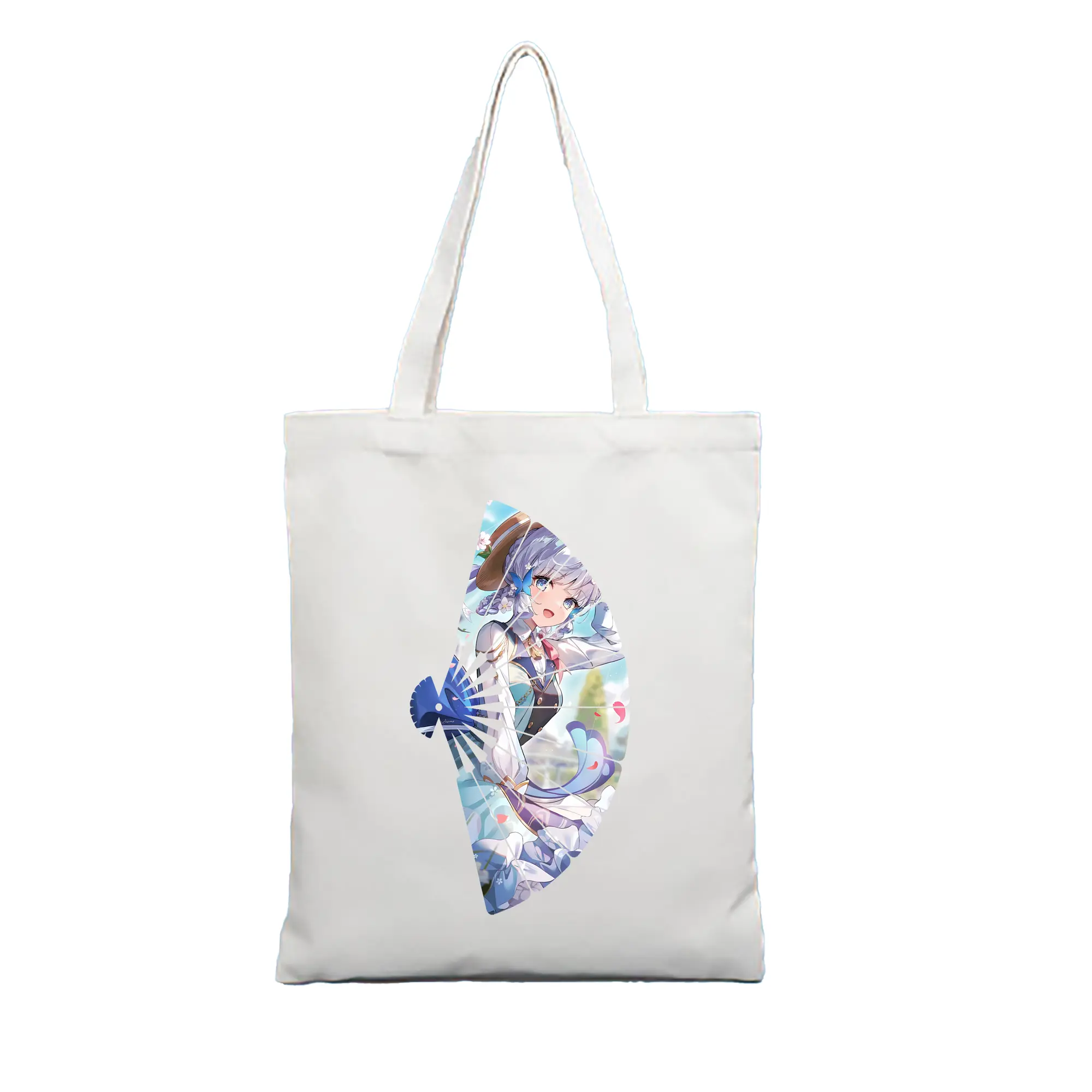 原 神 グッズ 神里綾華 - 縦型キャンバス手提げバッグ（トートバッグ） ・ キャンバス素材 ・ ショッピング用 ・ 軽量 丈夫 お手入れ簡単