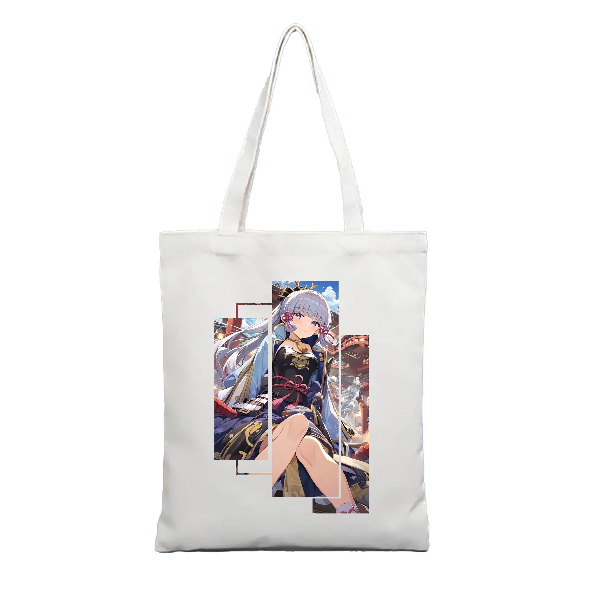 原 神 グッズ 神里綾華 - 縦型キャンバス手提げバッグ（トートバッグ） ・ キャンバス素材 ・ ショッピング用 ・ 軽量 丈夫 お手入れ簡単