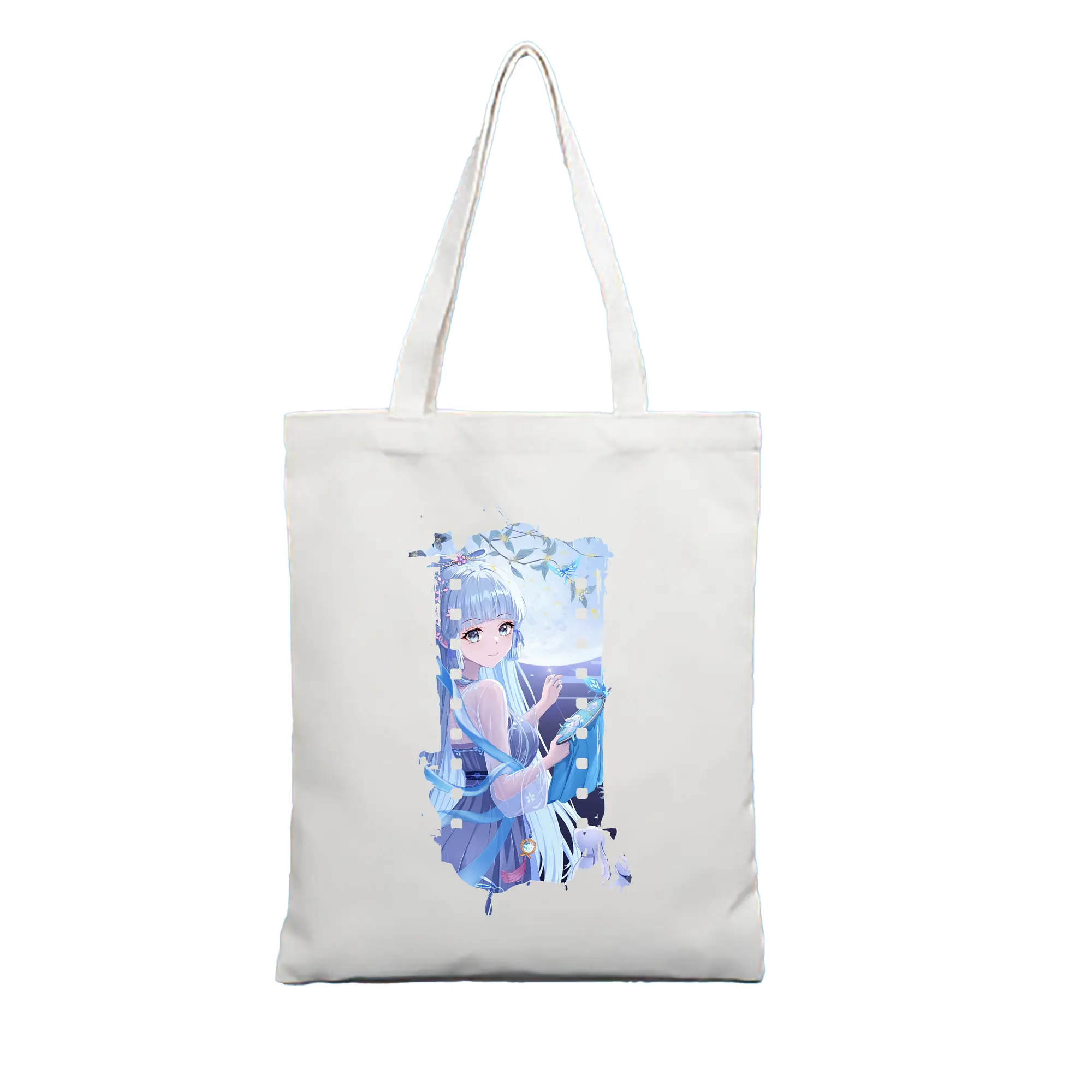 原 神 グッズ 神里綾華 - 縦型キャンバス手提げバッグ（トートバッグ） ・ キャンバス素材 ・ ショッピング用 ・ 軽量 丈夫 お手入れ簡単
