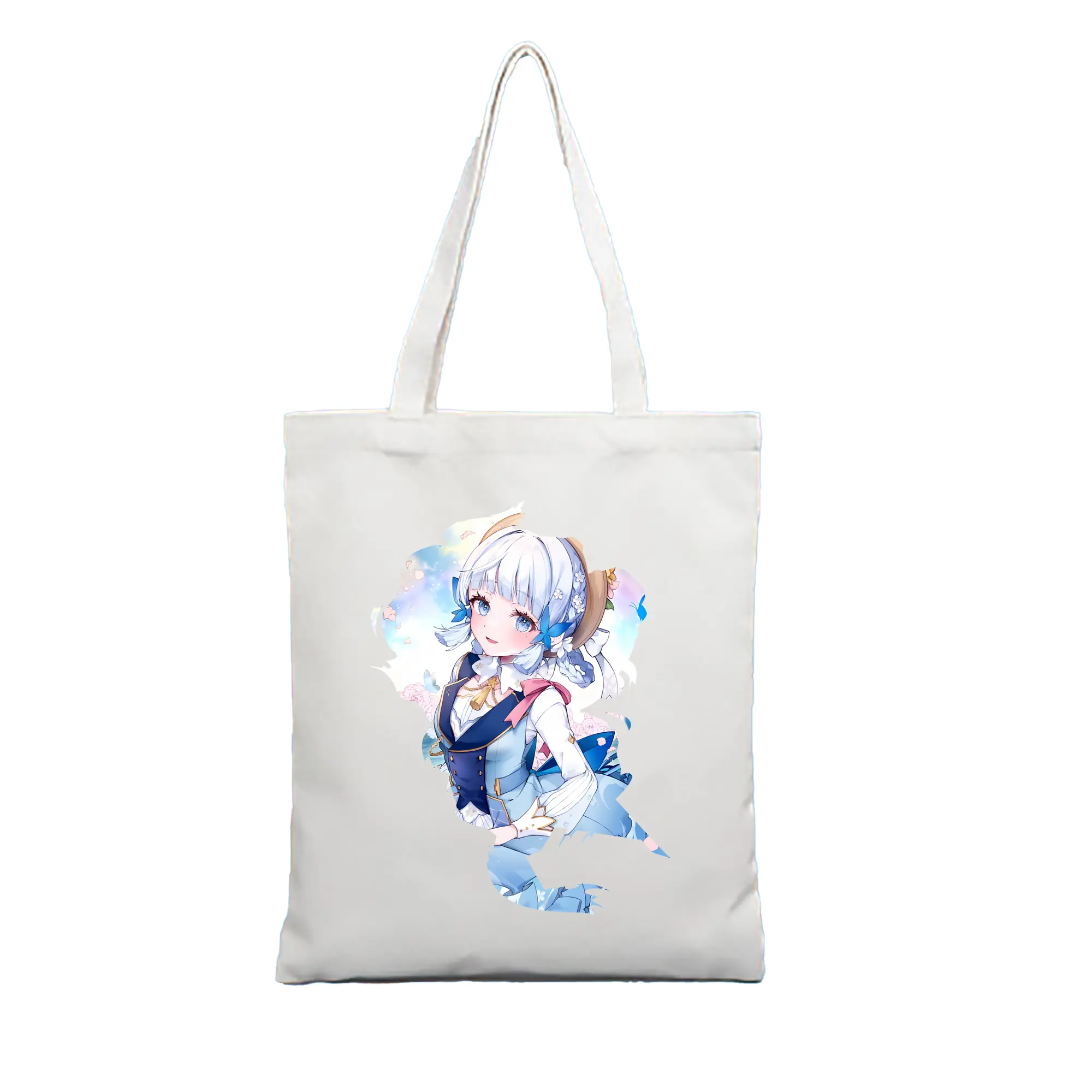 原 神 グッズ 神里綾華 - 縦型キャンバス手提げバッグ（トートバッグ） ・ キャンバス素材 ・ ショッピング用 ・ 軽量 丈夫 お手入れ簡単