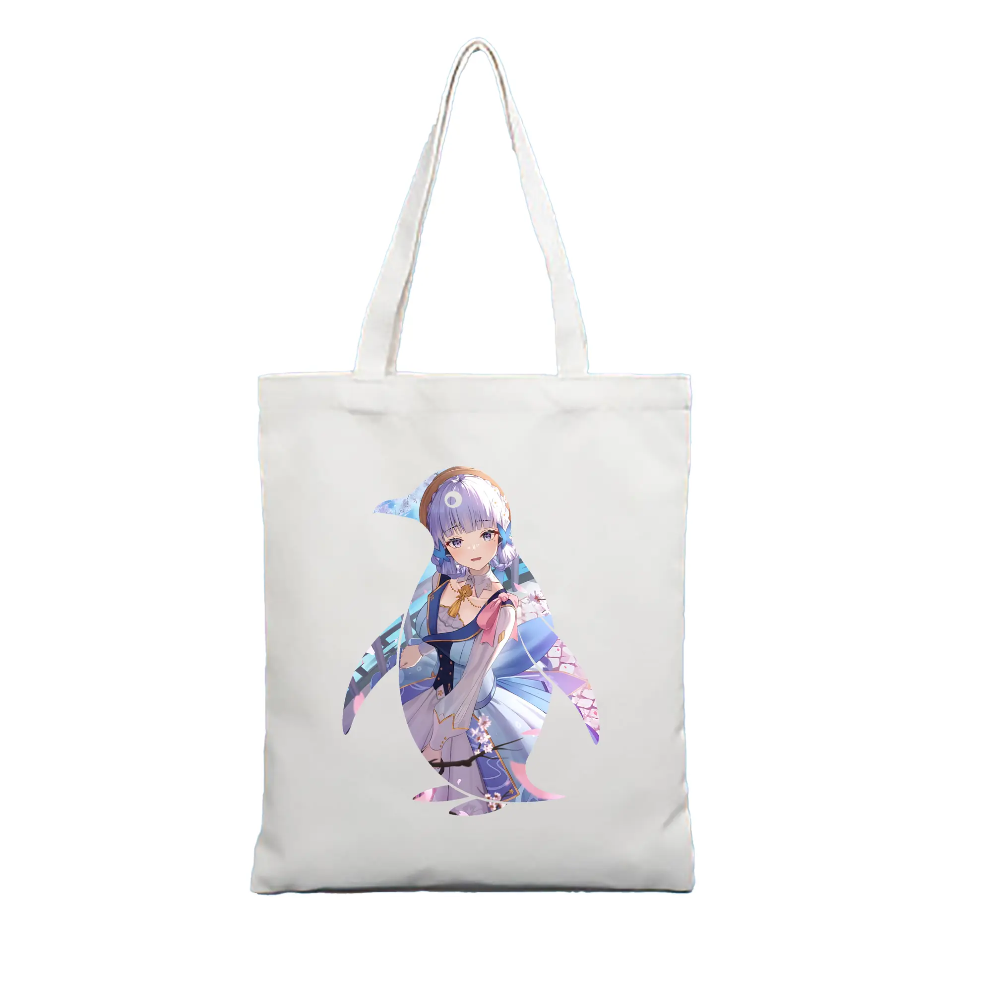 原 神 グッズ 神里綾華 - 縦型キャンバス手提げバッグ（トートバッグ） ・ キャンバス素材 ・ ショッピング用 ・ 軽量 丈夫 お手入れ簡単